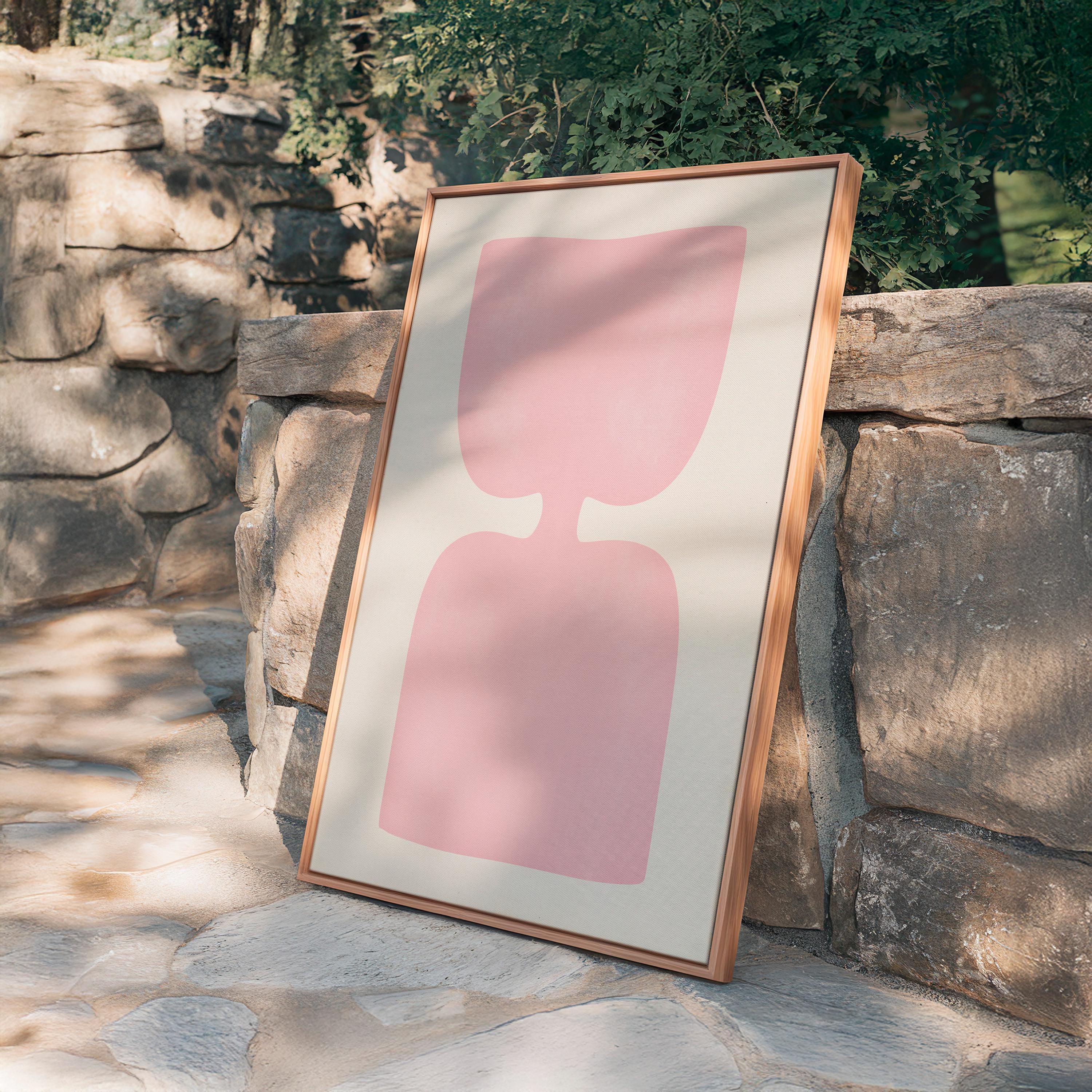 Pink Abstract Art Print, Minimalist Shape Poster, Soft Modern Wall Decor