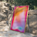 Neon Gradient Abstract Wall Art Printable, Glow Liquid Shape Poster, Vaporwave Aesthetic Futuristic Color Art