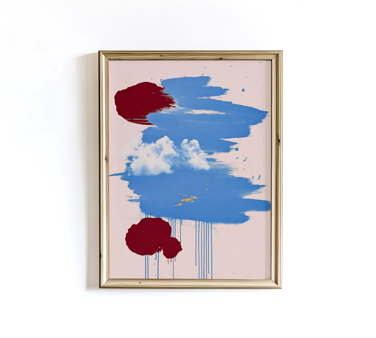 Blue Beige Wall Art, Abstract Wall Print, Vintage Decor