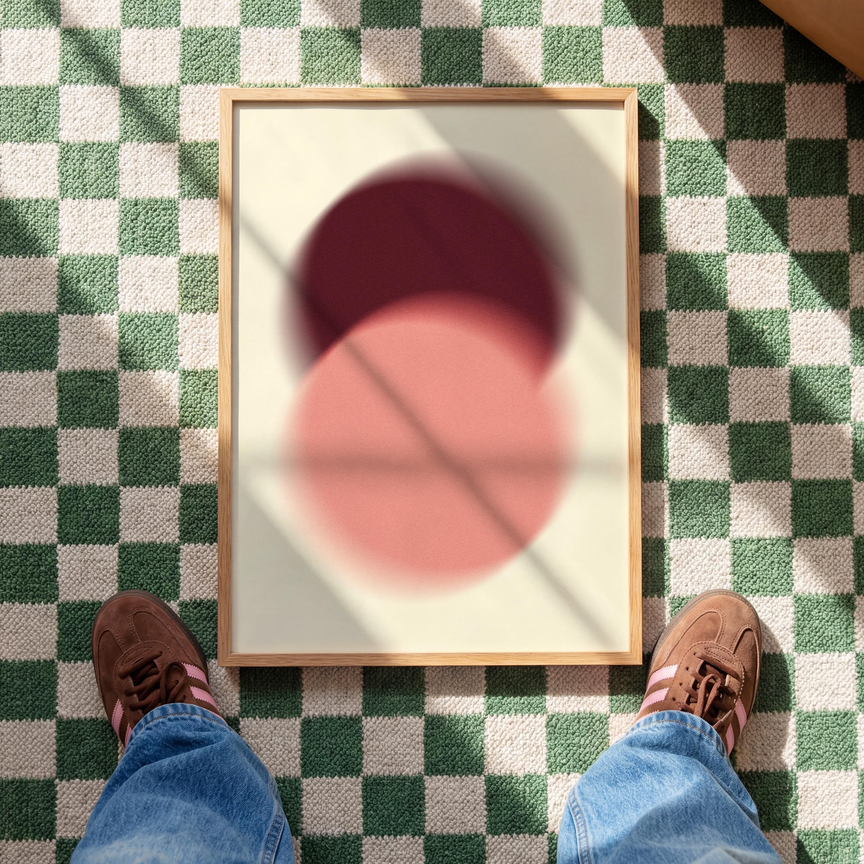 Blush Pink Brown Abstract Art Print, Soft Gradient Minimal Wall Decor