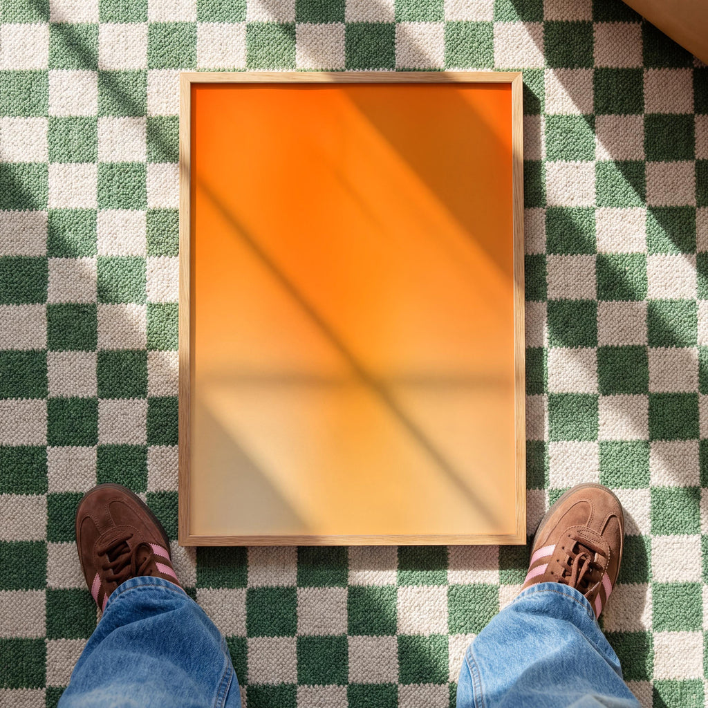 Orange Gradient Art Print, Minimal Abstract Poster, Warm Modern Wall Decor