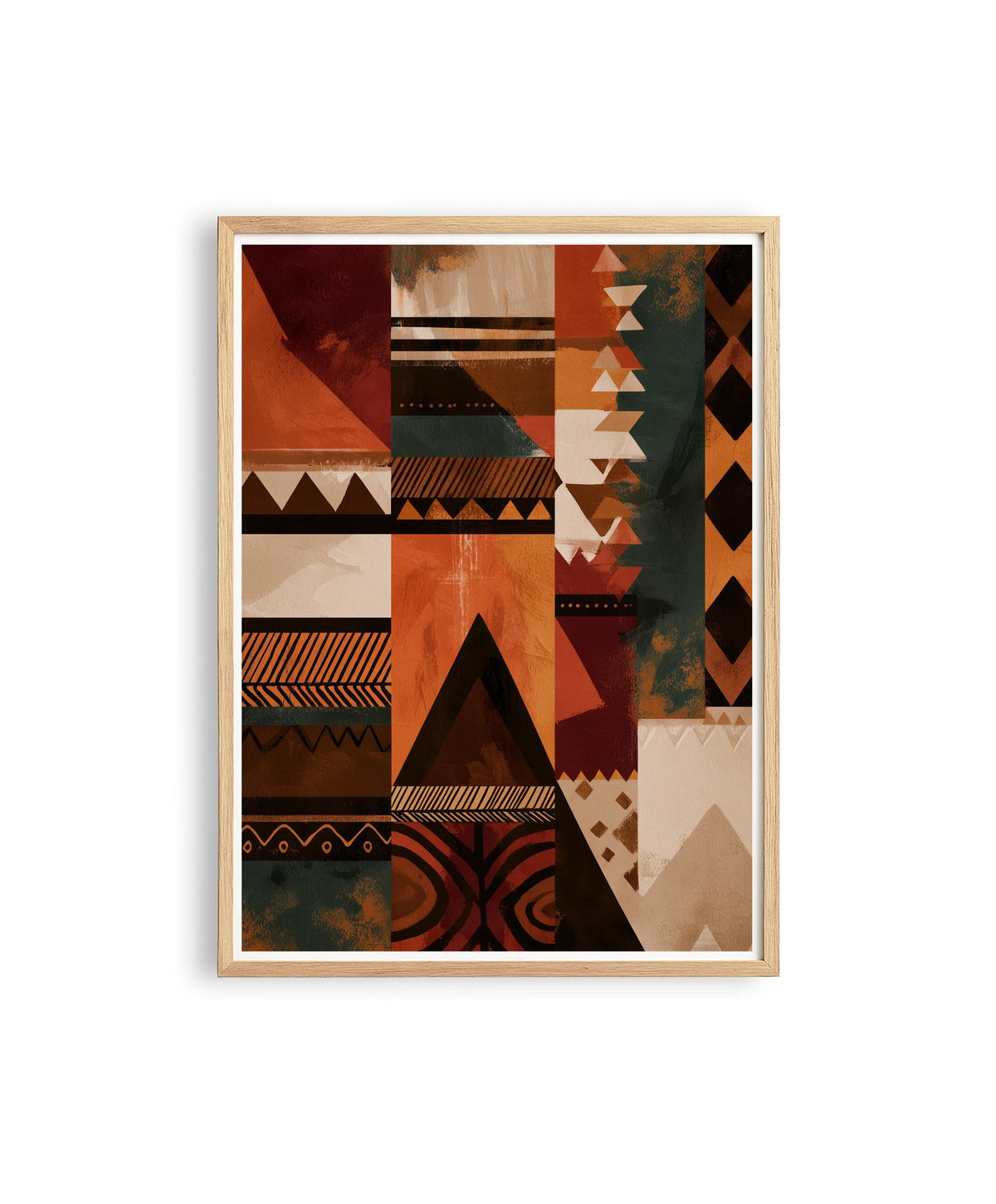 Afrocentric Wall Art Print, African Pattern Poster, Tribal Geometric Decor