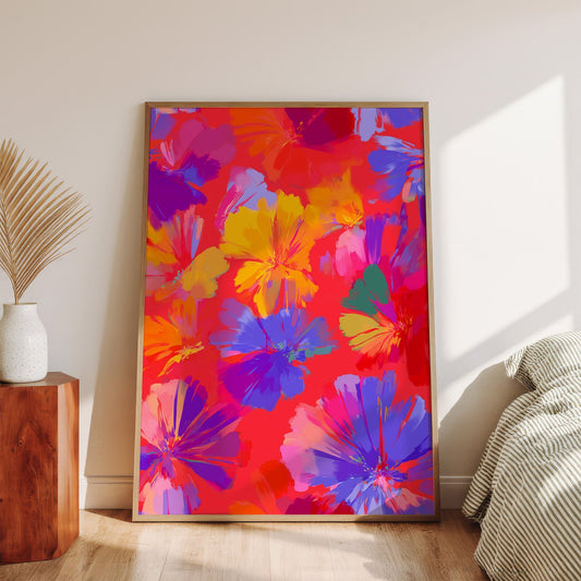 Flame Bloom Abstract Floral Art canvas wall art – And A Little More