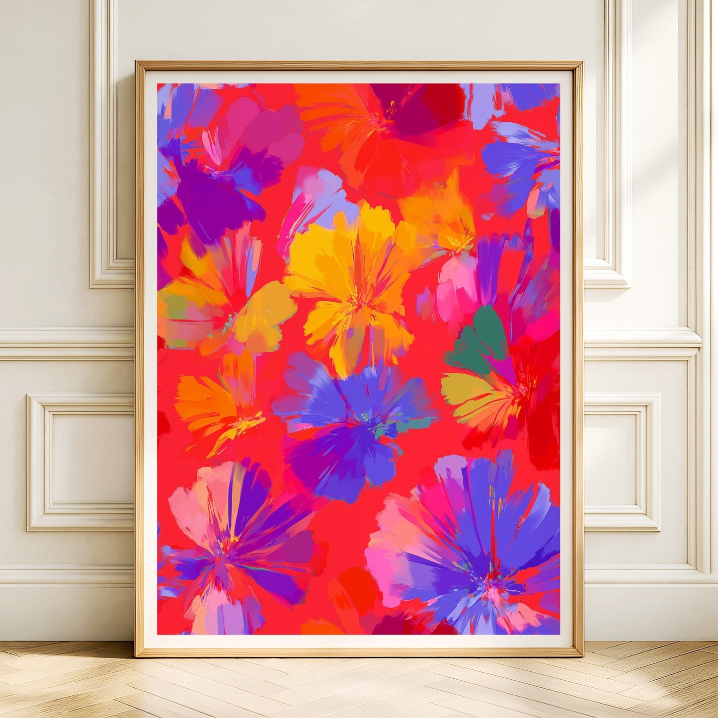 Flame Bloom Abstract Floral Art canvas wall art – And A Little More