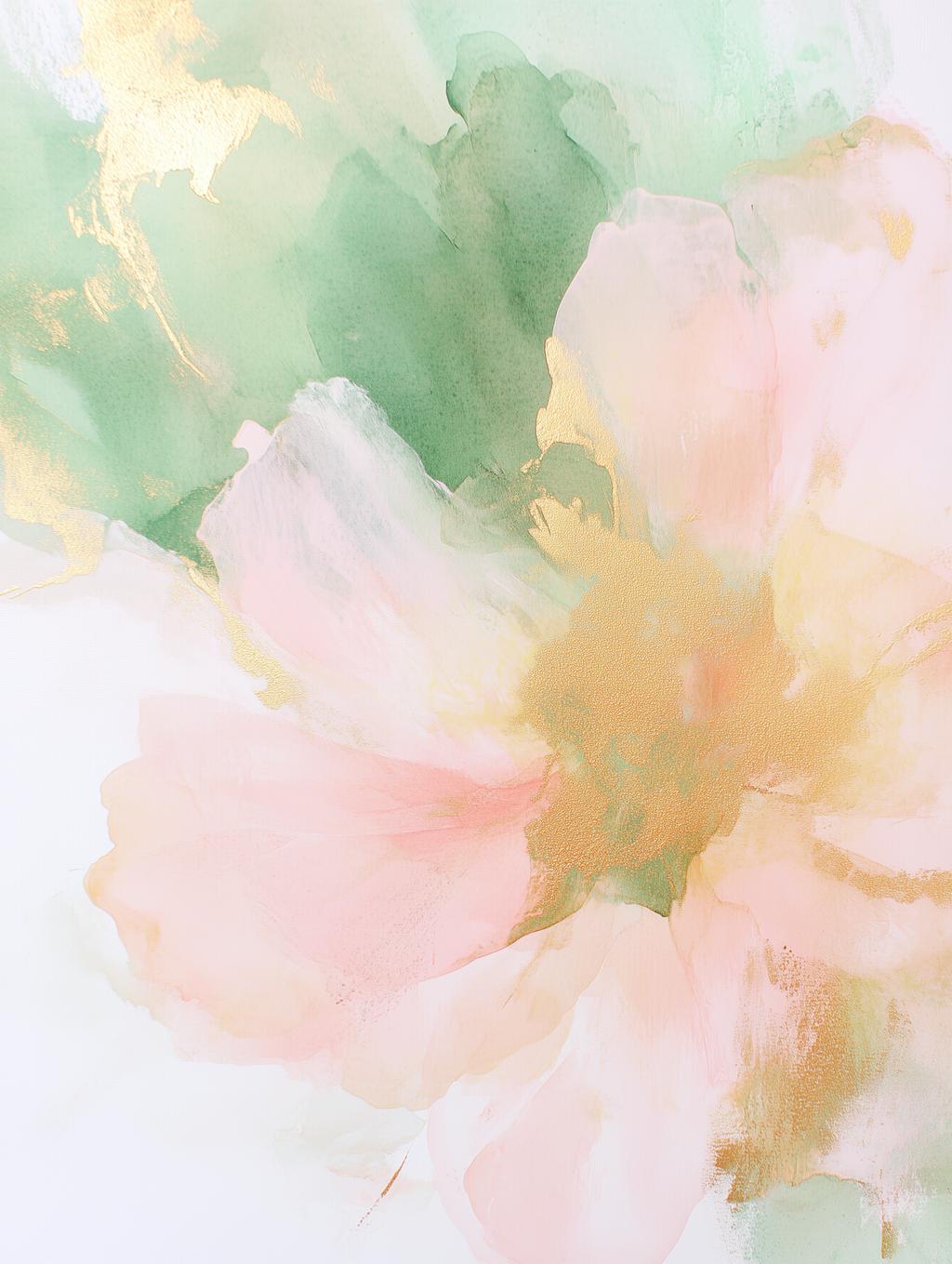 Rose Golden Petal – Abstract Floral Art Print