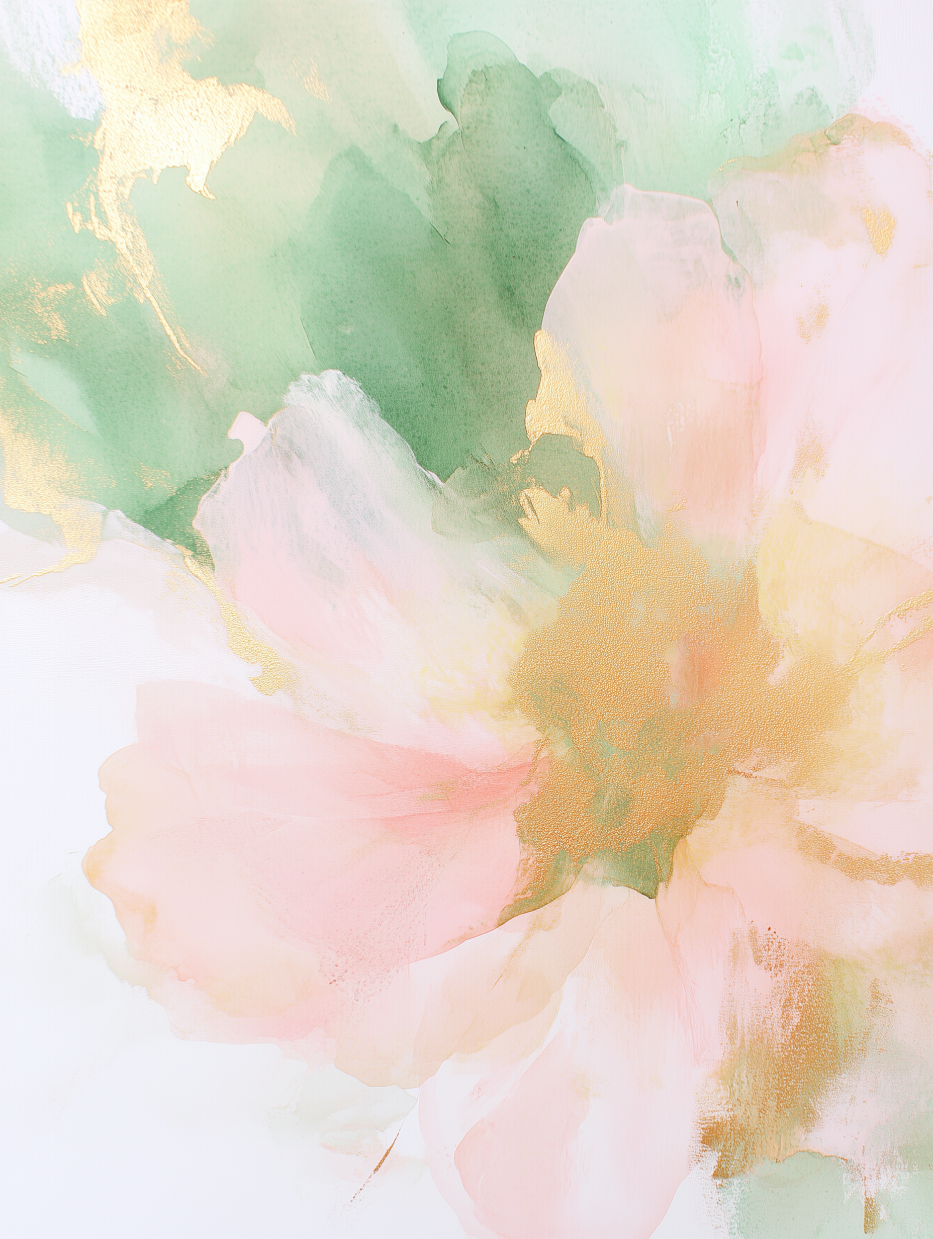 Rose Golden Petal – Abstract Floral Art Print