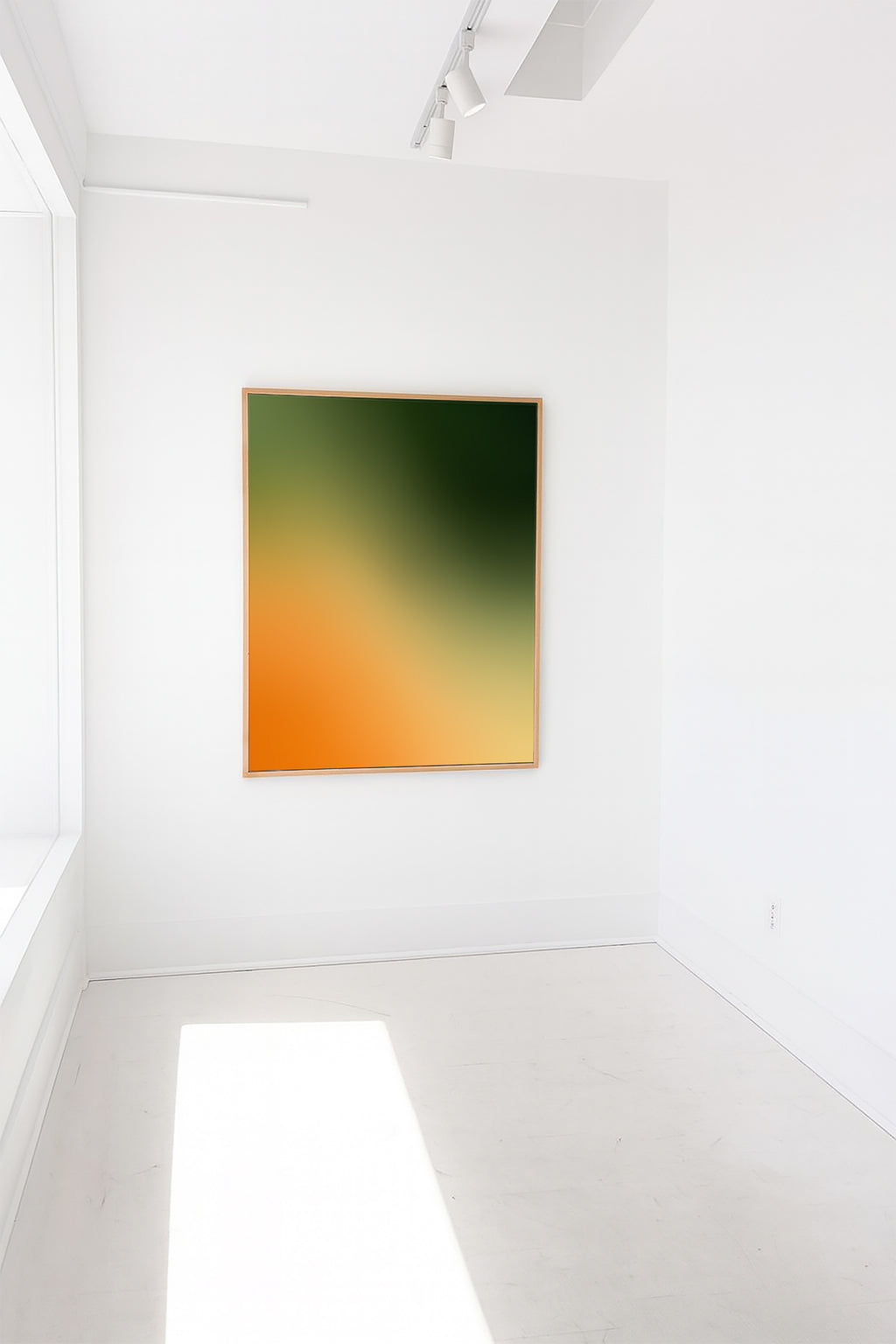 Modern Autumn Fade Gradient Wall Art – Green & Orange Print for Home