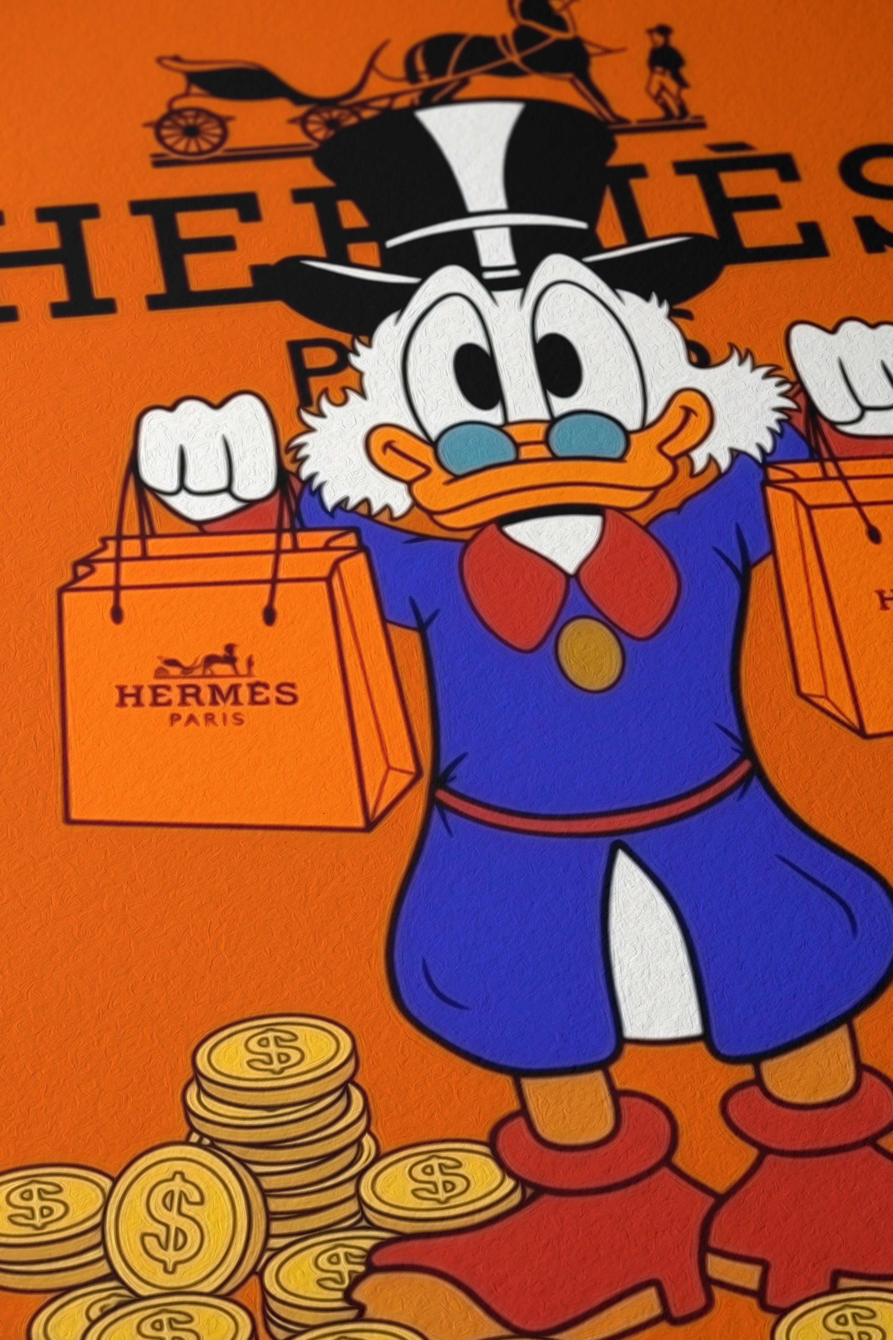 Hermes Cartoon Duck Wall Art