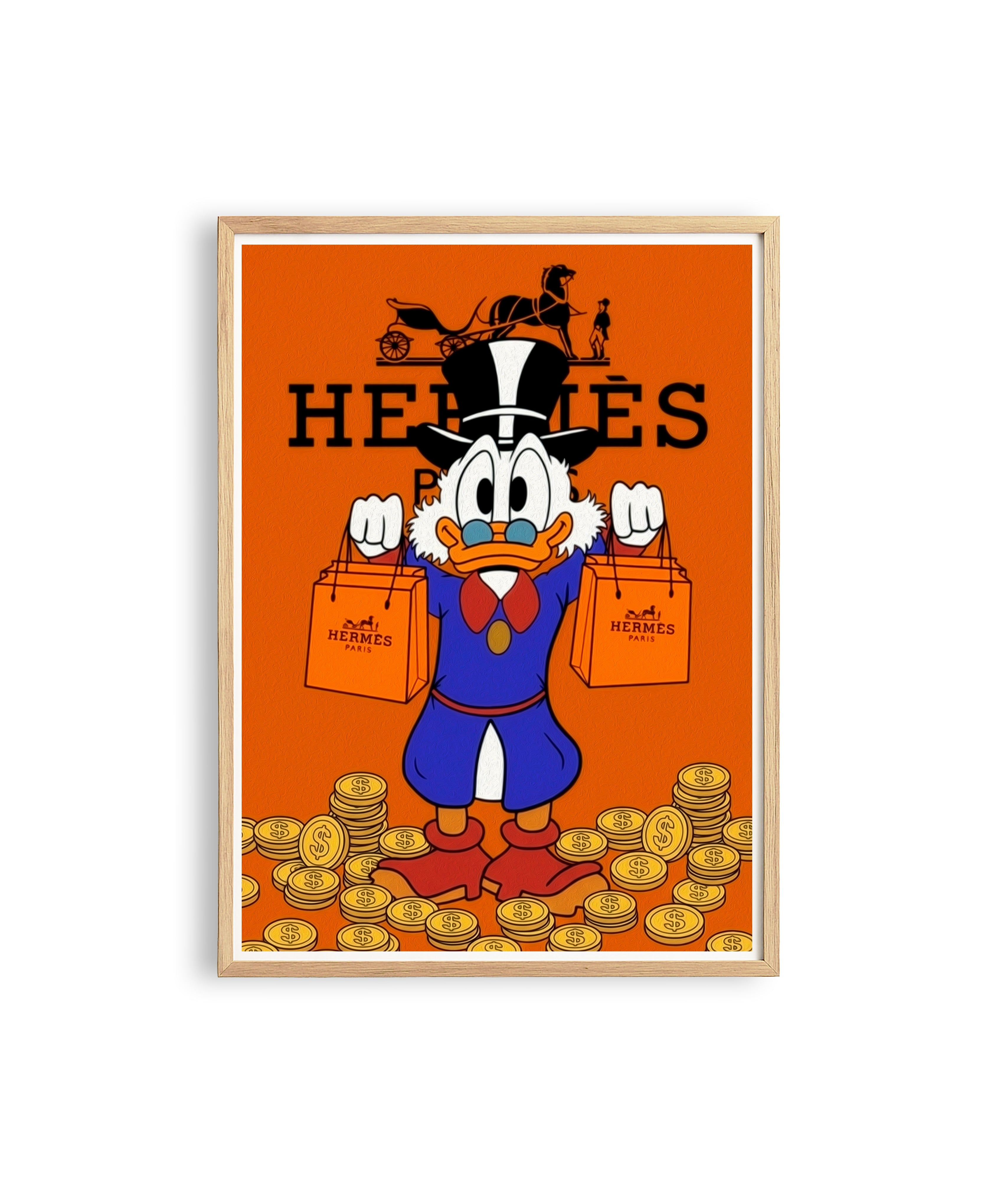 Hermes Cartoon Duck Wall Art