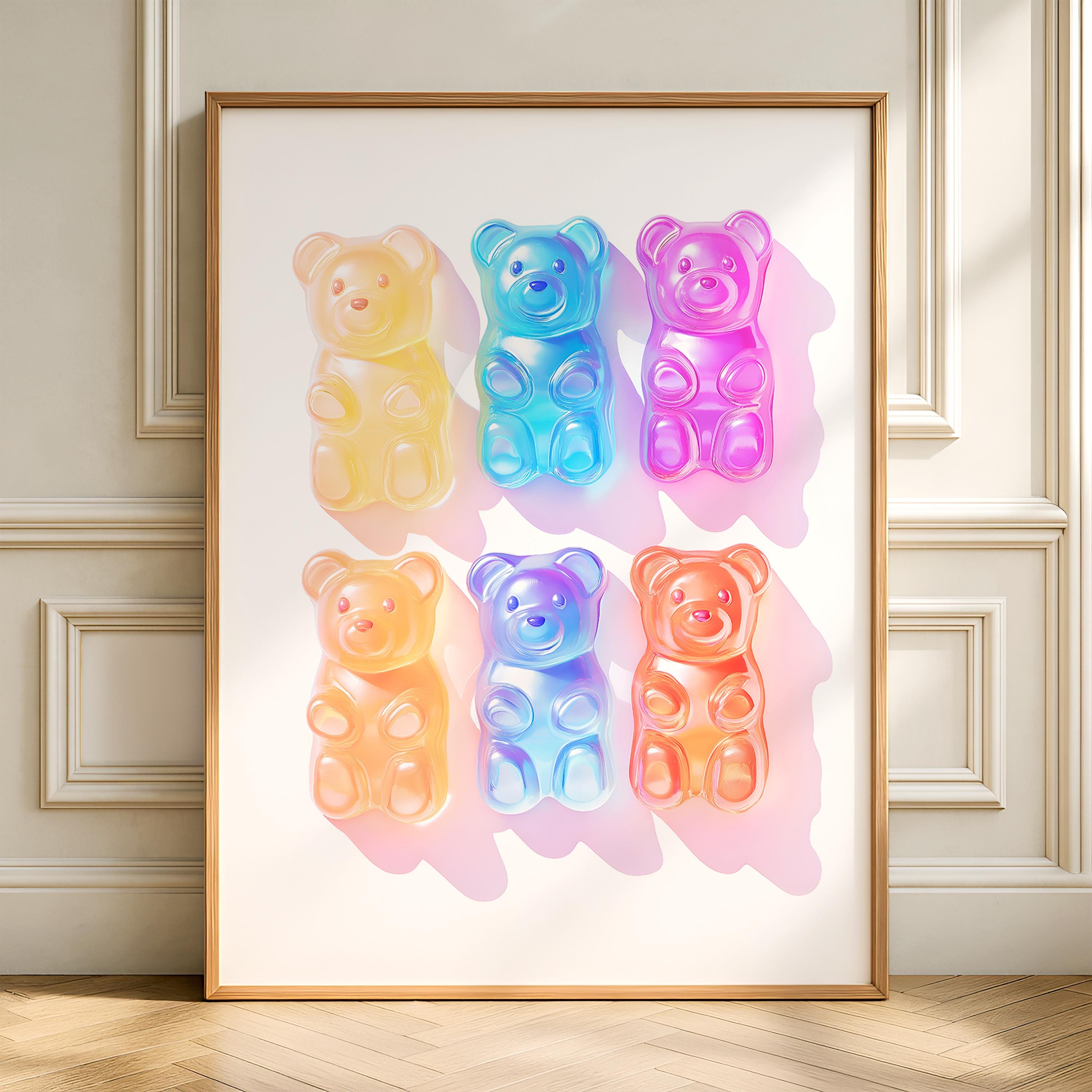Colorful Gummy Bear Wall Art Print for Modern Pop Art Decor