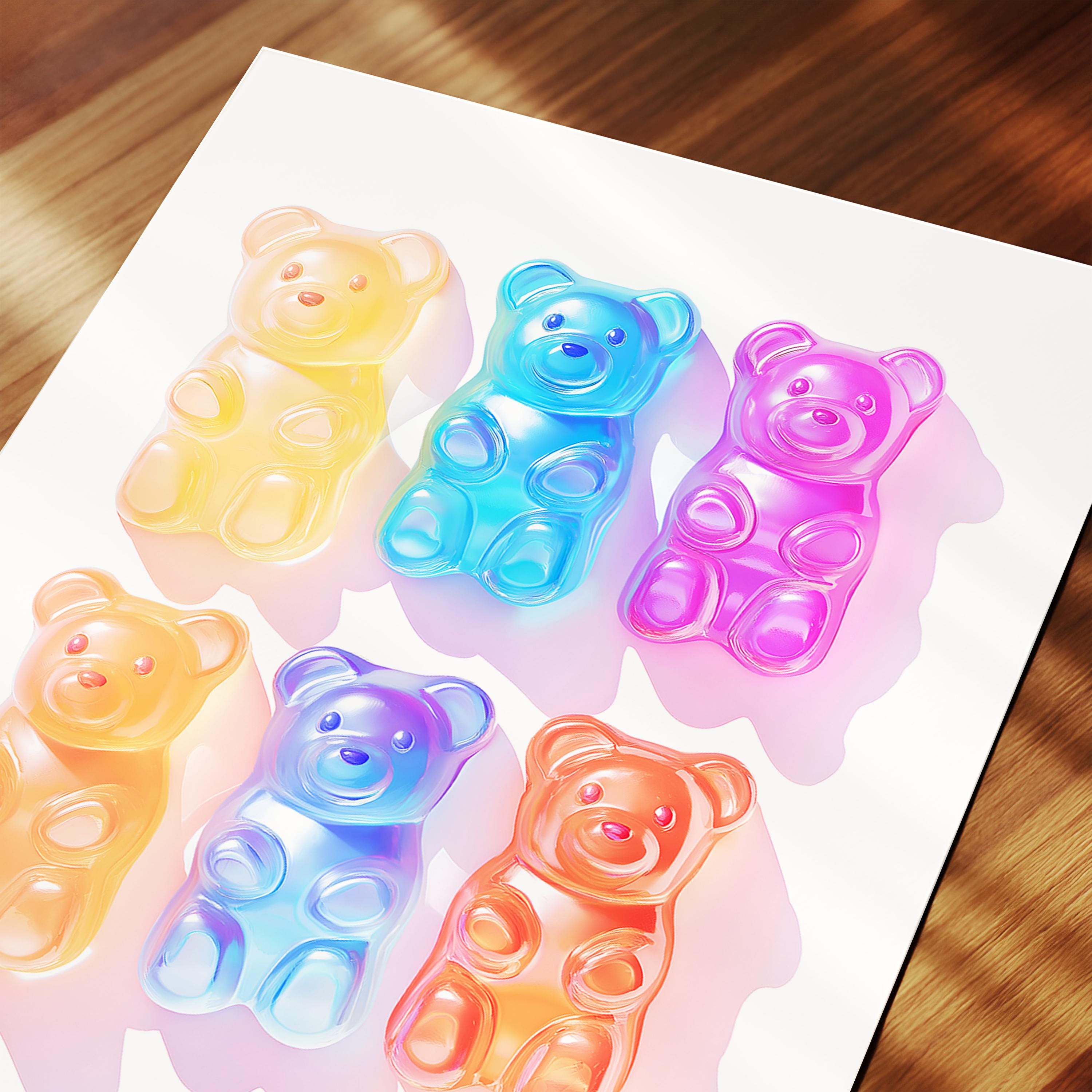 Colorful Gummy Bear Wall Art Print for Modern Pop Art Decor