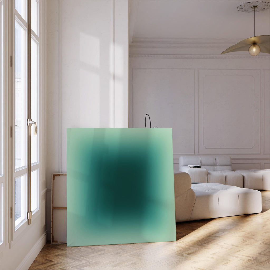 Mint Green Gradient Abstract Art Print for Calm Modern Decor