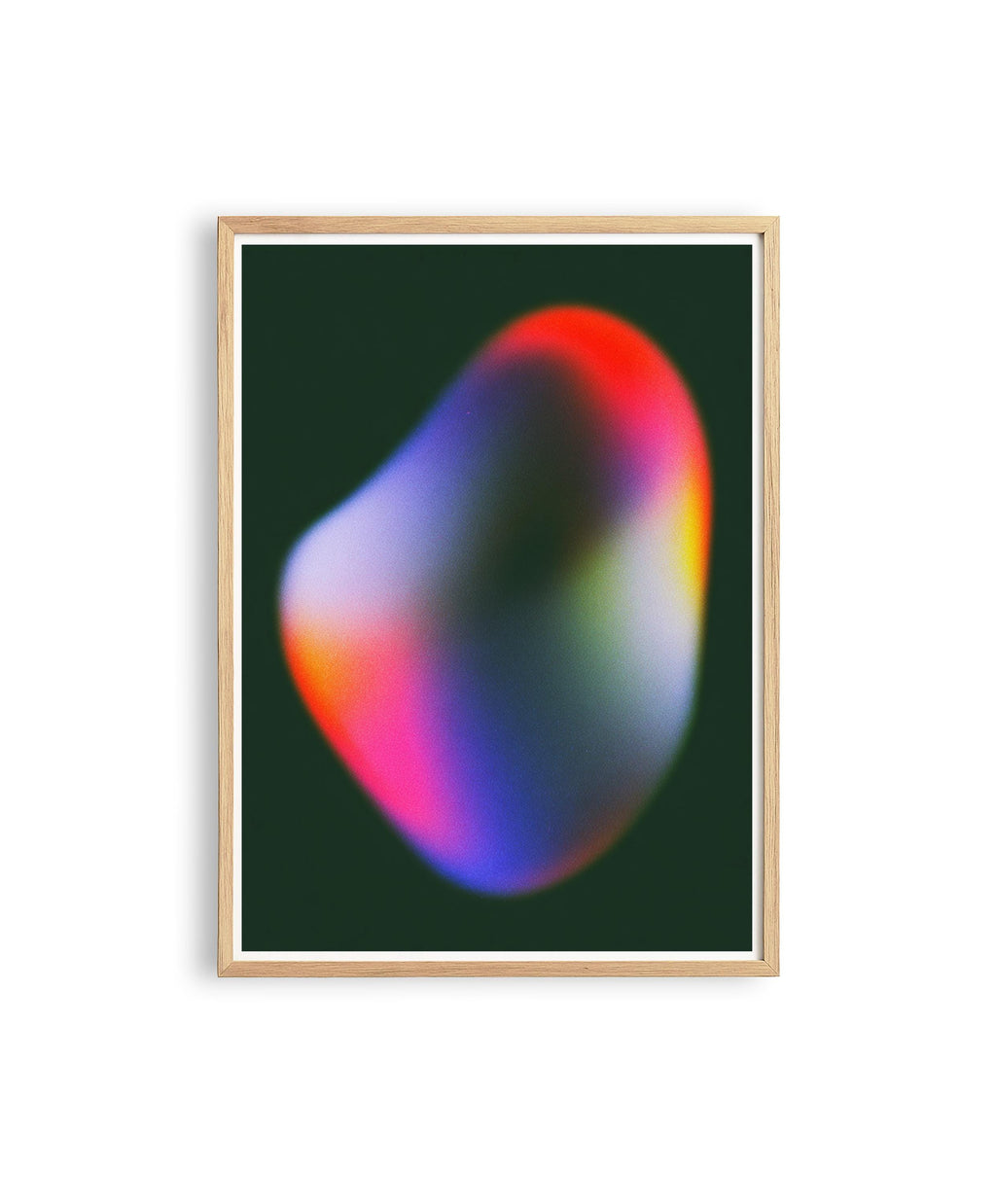 Emerald Green Aura Poster, Moody Gradient Abstract Canvas Print, Dark Navy Decor