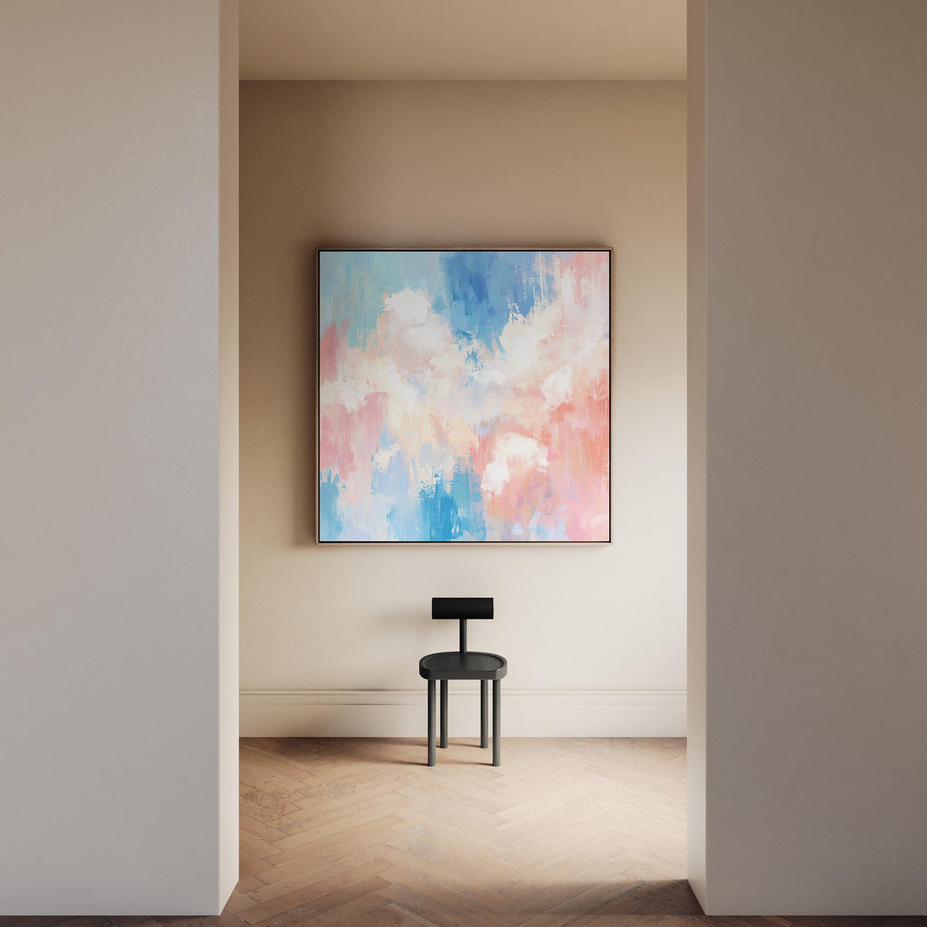 Pastel Abstract Prints, Blue Pink Modern Art Print