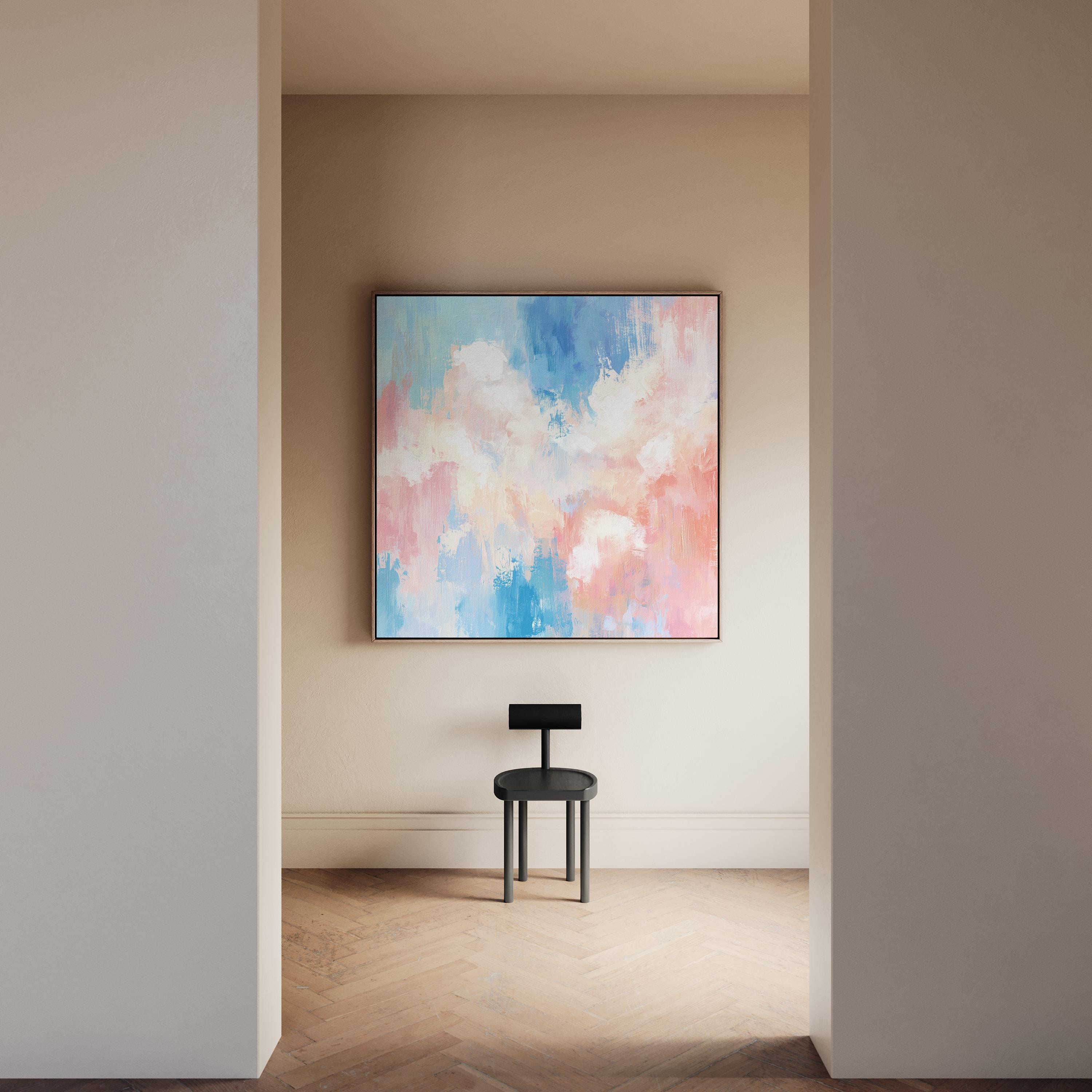 Pastel Abstract Prints, Blue Pink Modern Art Print