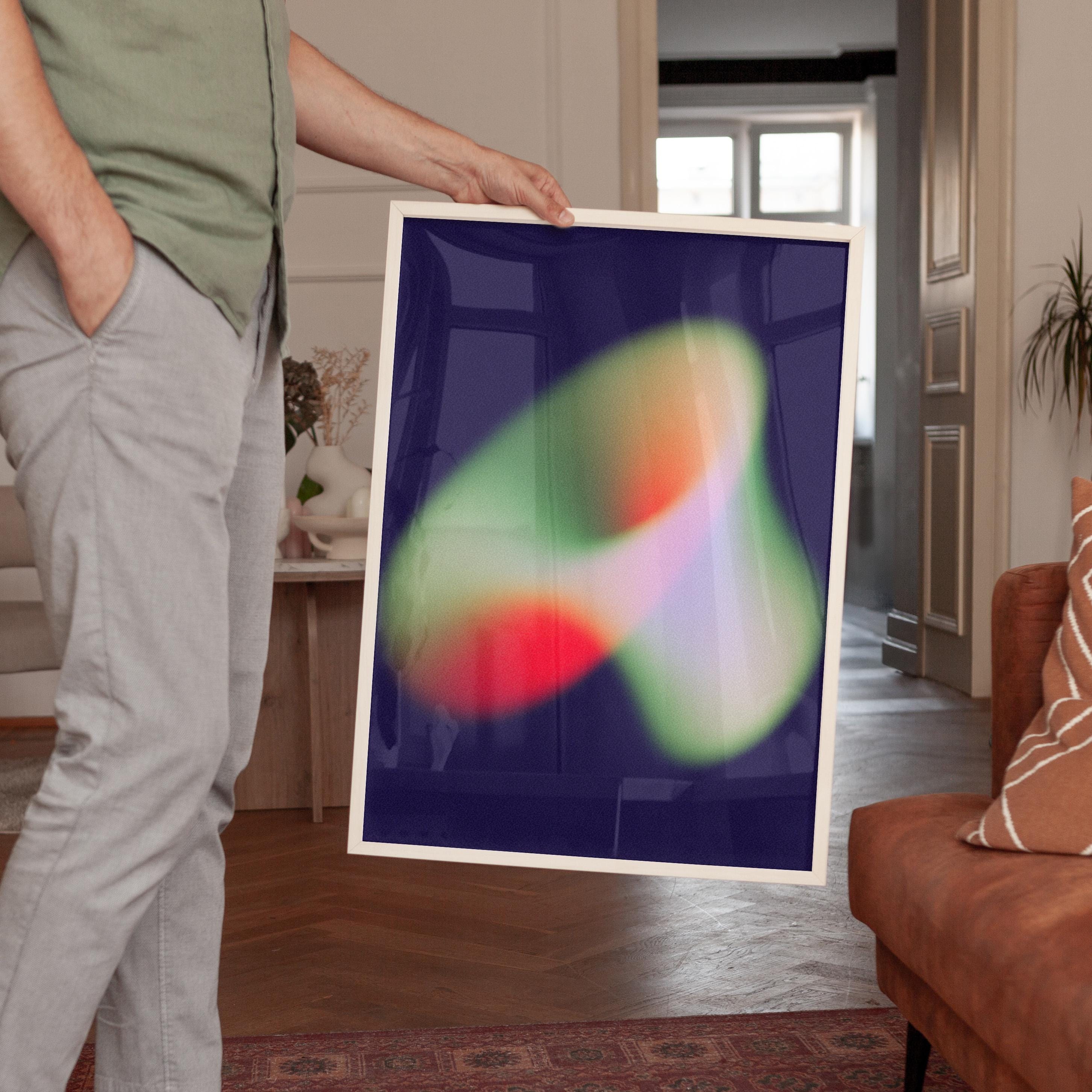 Aurora Glow Abstract Art Print for Modern Wall Decor