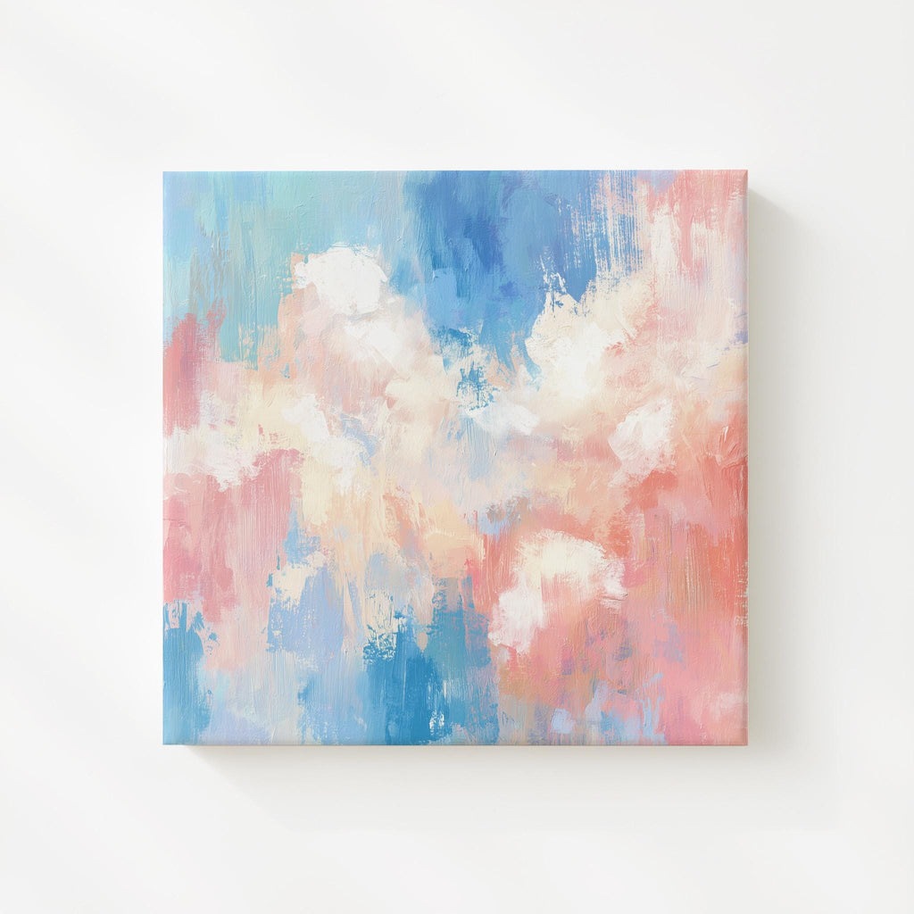 Pastel Abstract Prints, Blue Pink Modern Art Print