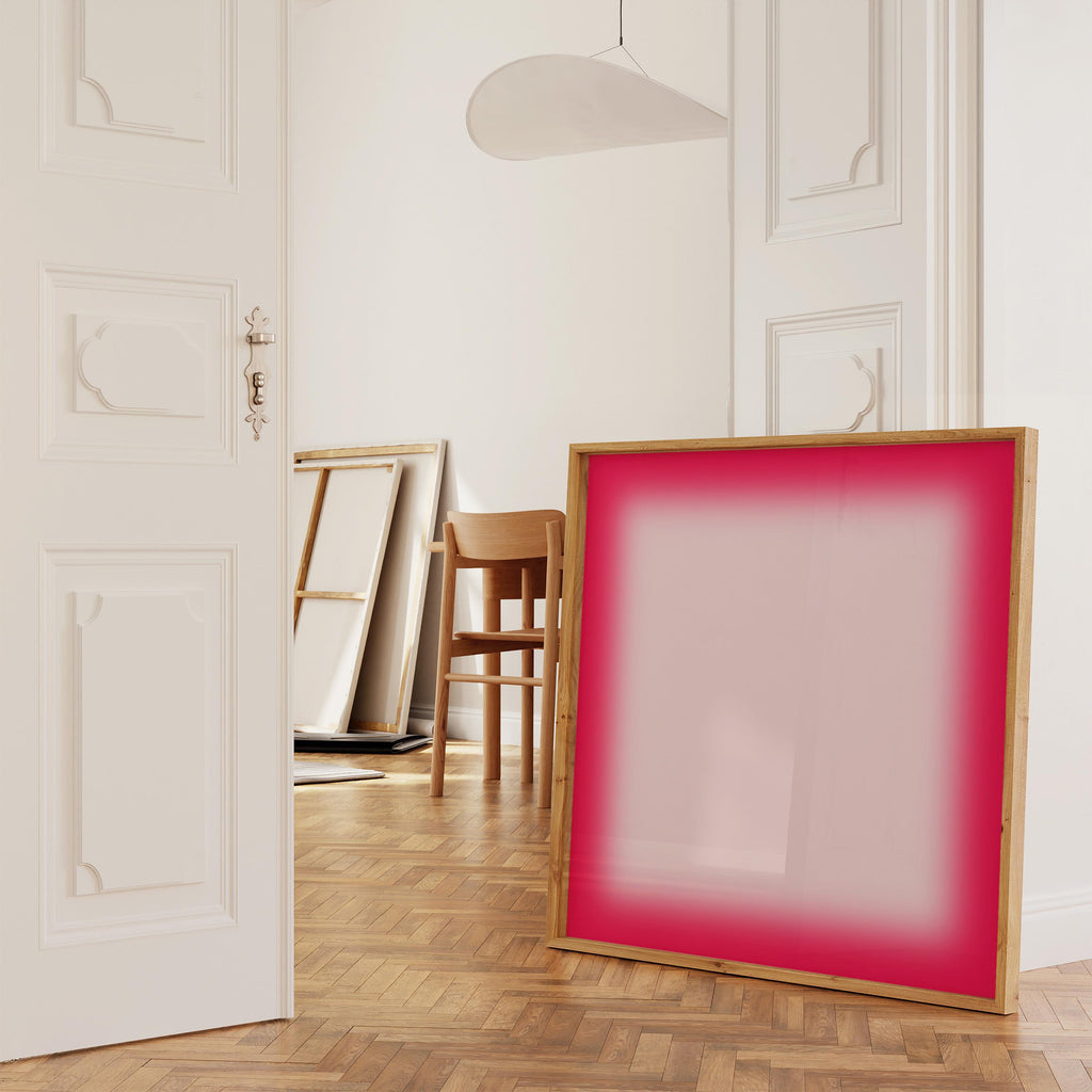 Hot Pink Gradient Abstract Art Print for Bold Modern Decor