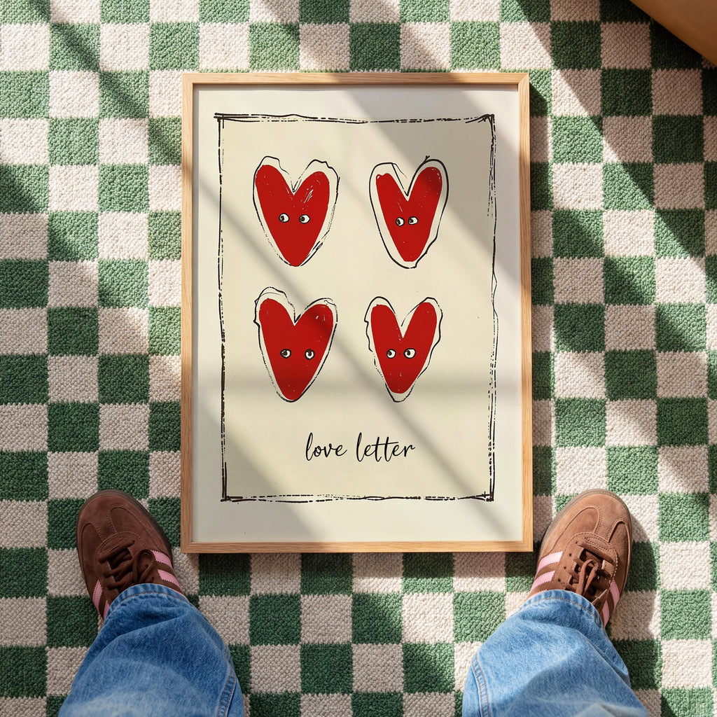 Love Letter Heart Art Print for Romantic Wall Decor