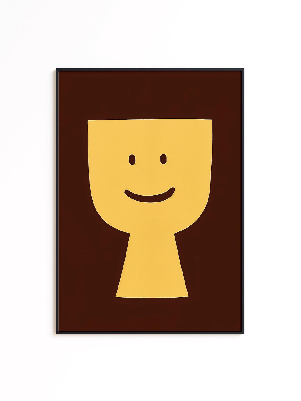 Minimal Happy Face Art Print for Playful Modern Decor