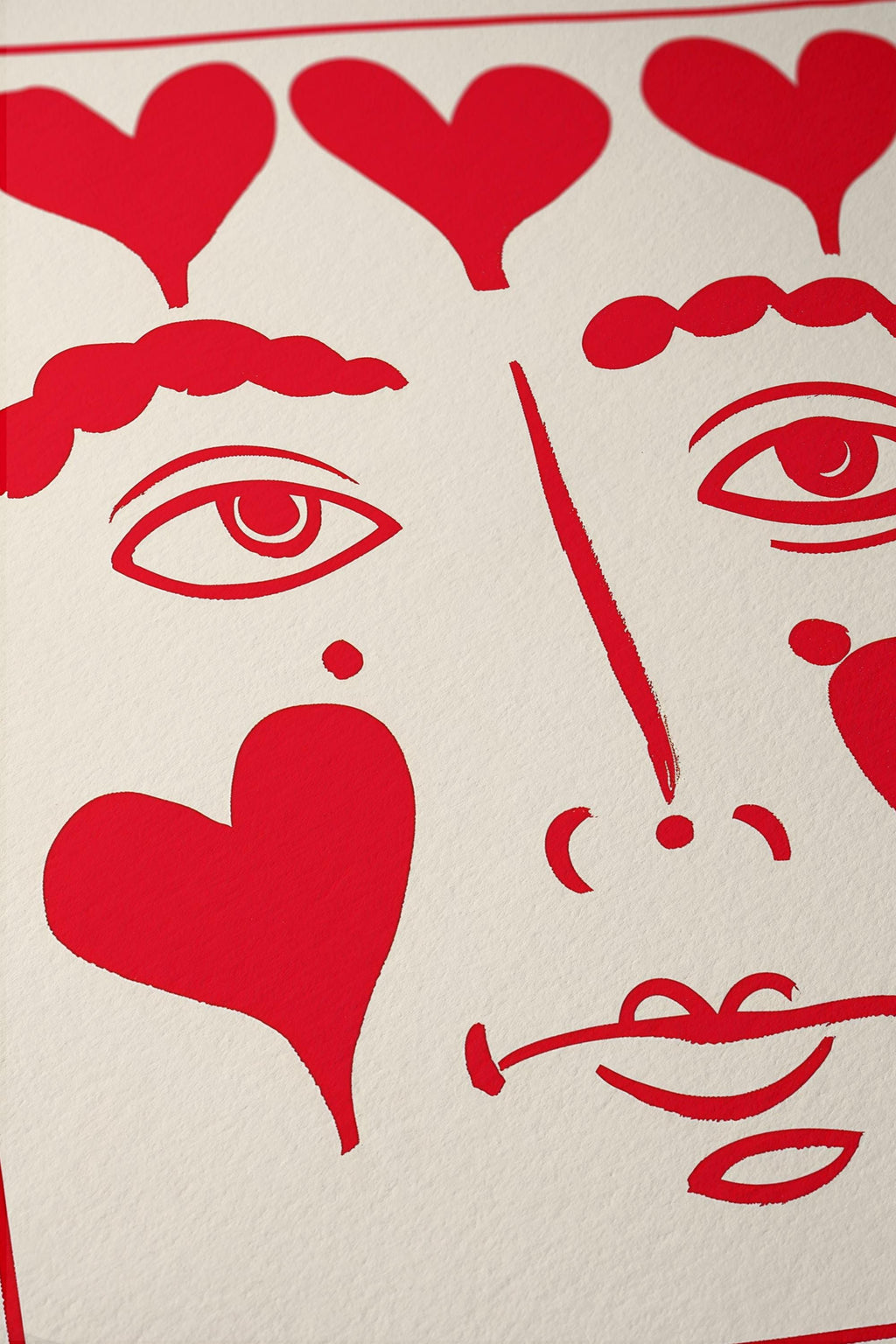 Heart Face Art Print for Romantic Modern Wall Decor