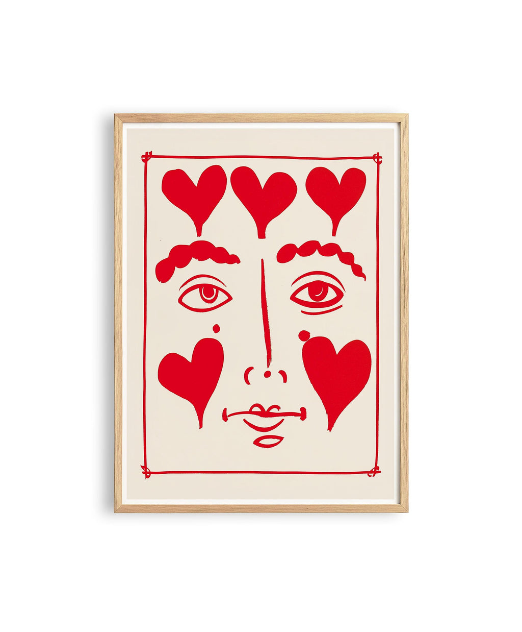 Heart Face Art Print for Romantic Modern Wall Decor