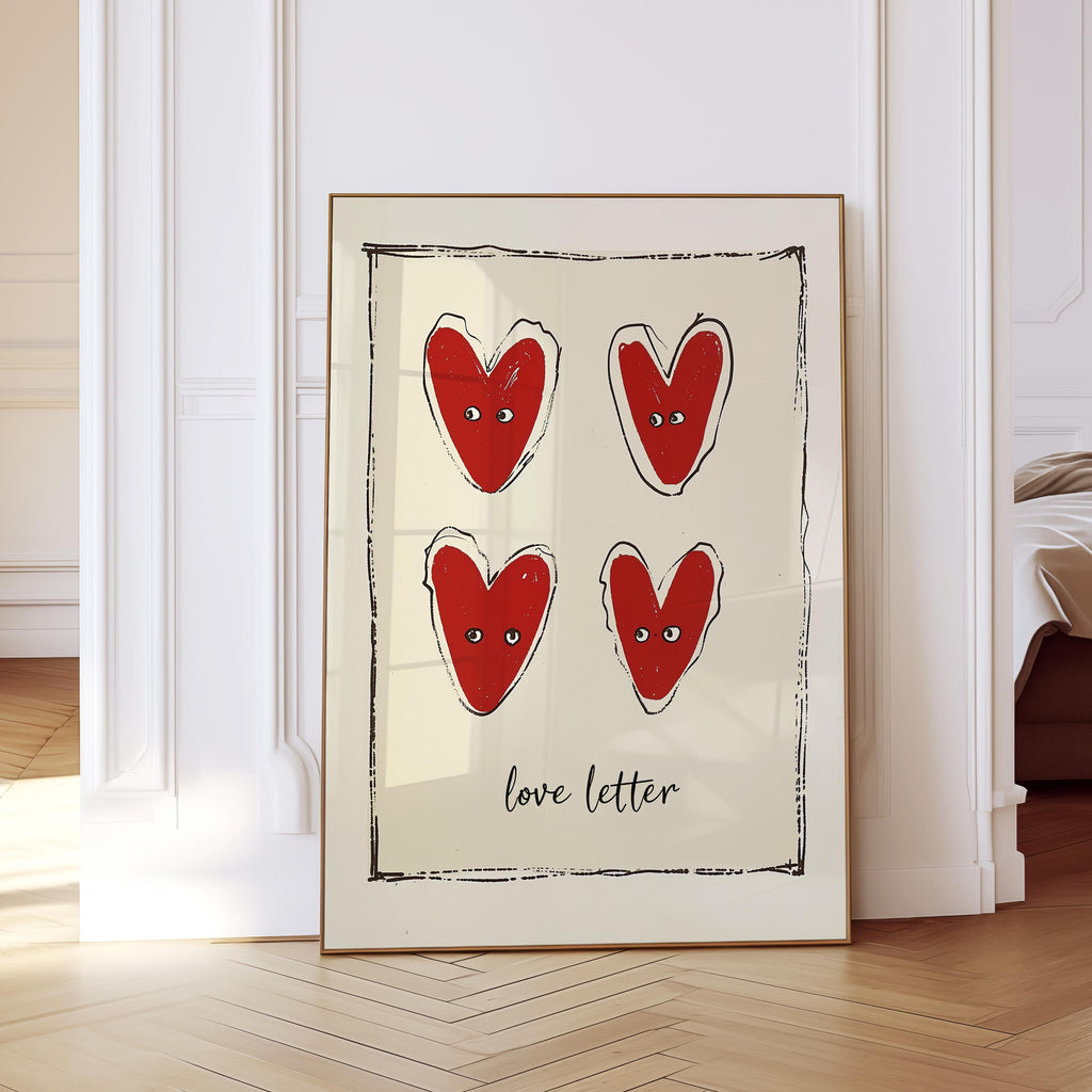 Love Letter Heart Art Print for Romantic Wall Decor