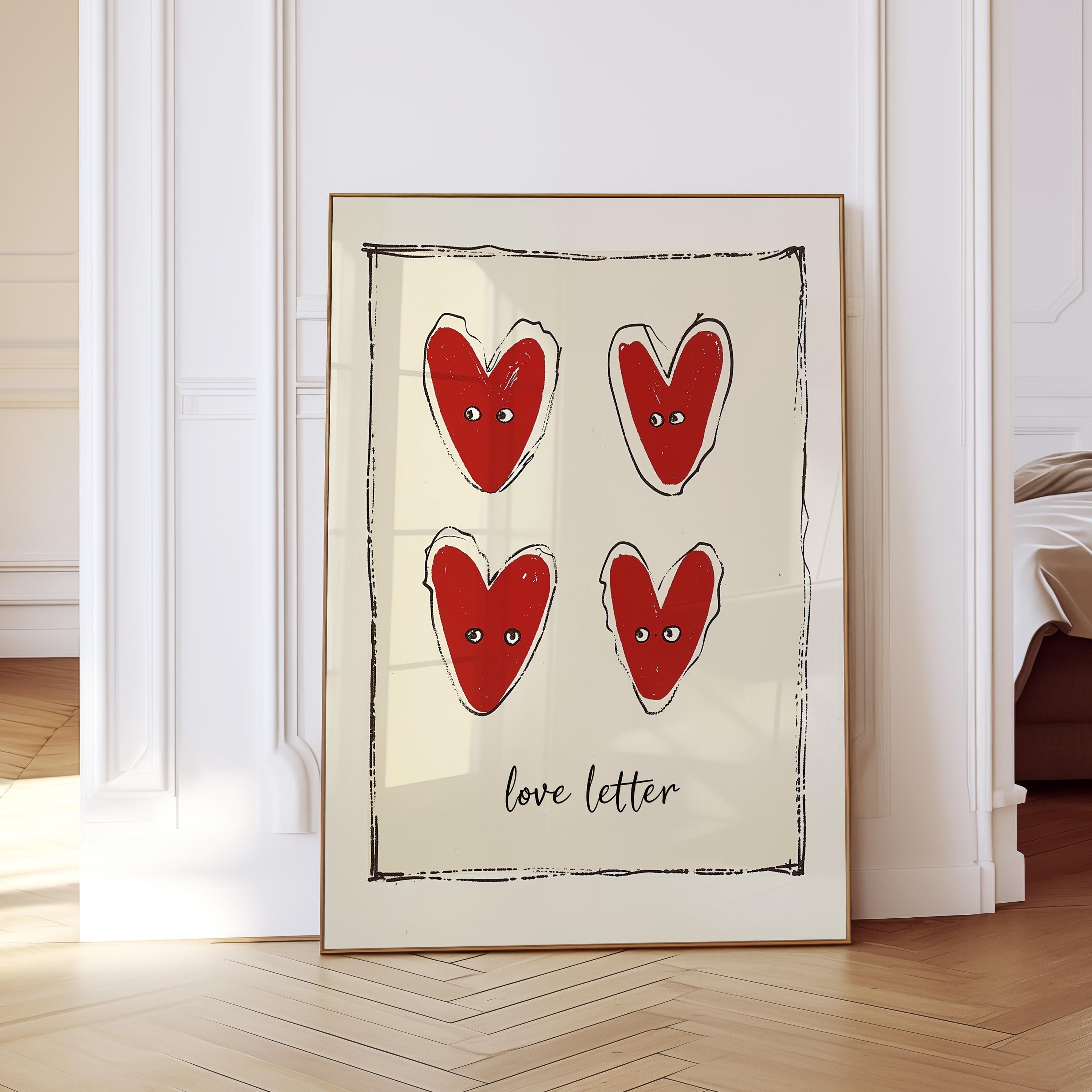 Love Letter Heart Art Print for Romantic Wall Decor
