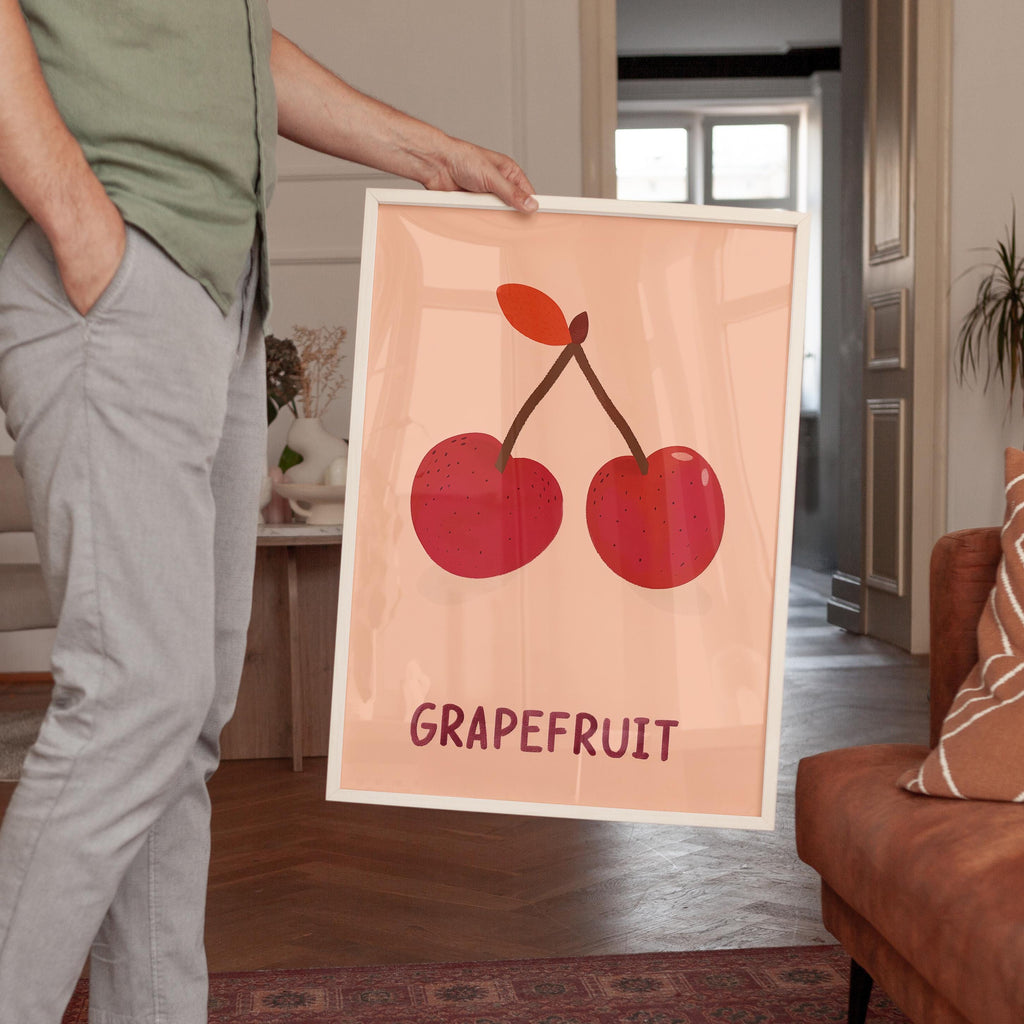Cherry Fruit Art Print for Colorful Kitchen Decor