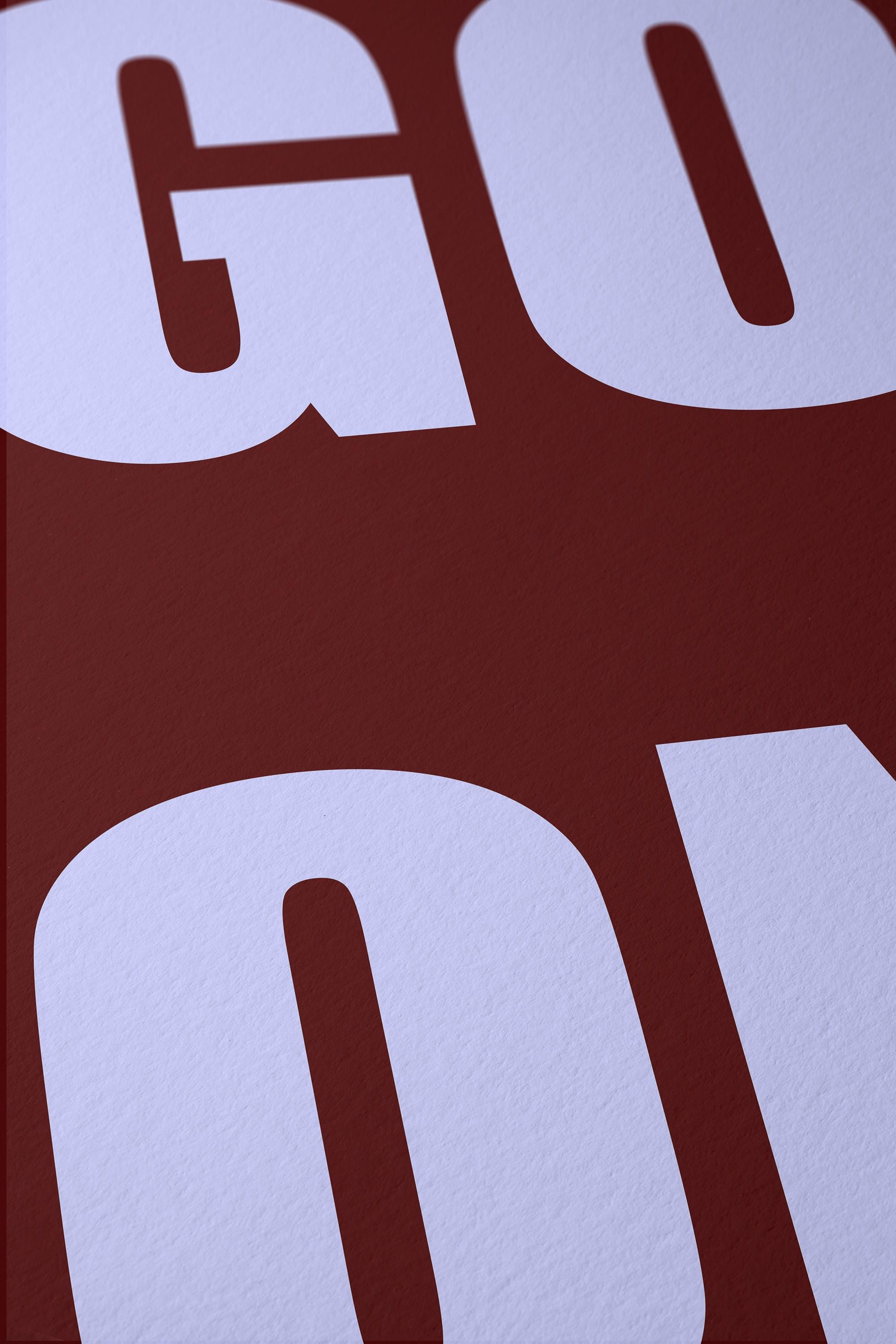 GO ON Typography Art Print for Bold Modern Wall Decor