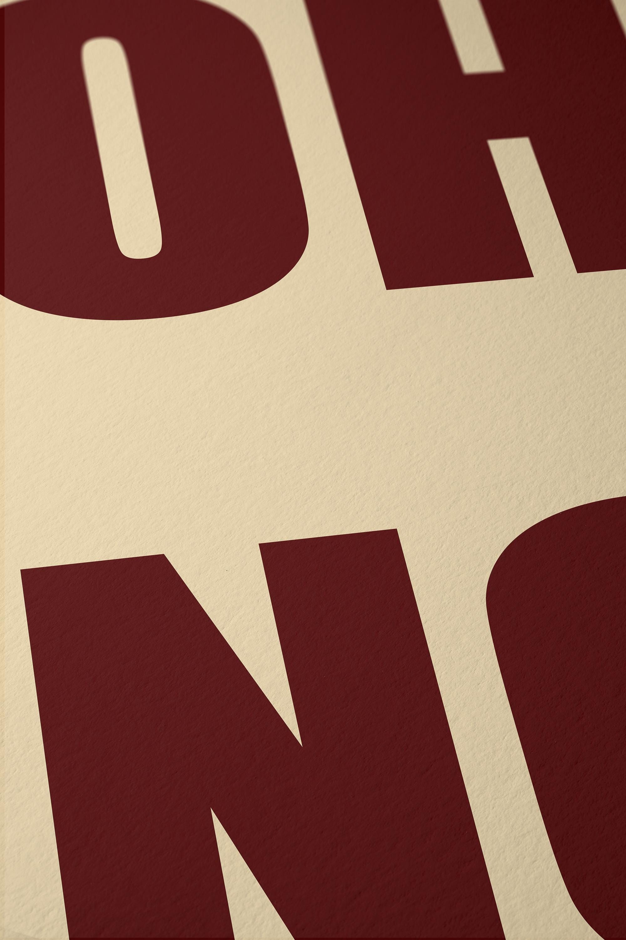OH NO Typography Art Print for Bold Modern Wall Decor