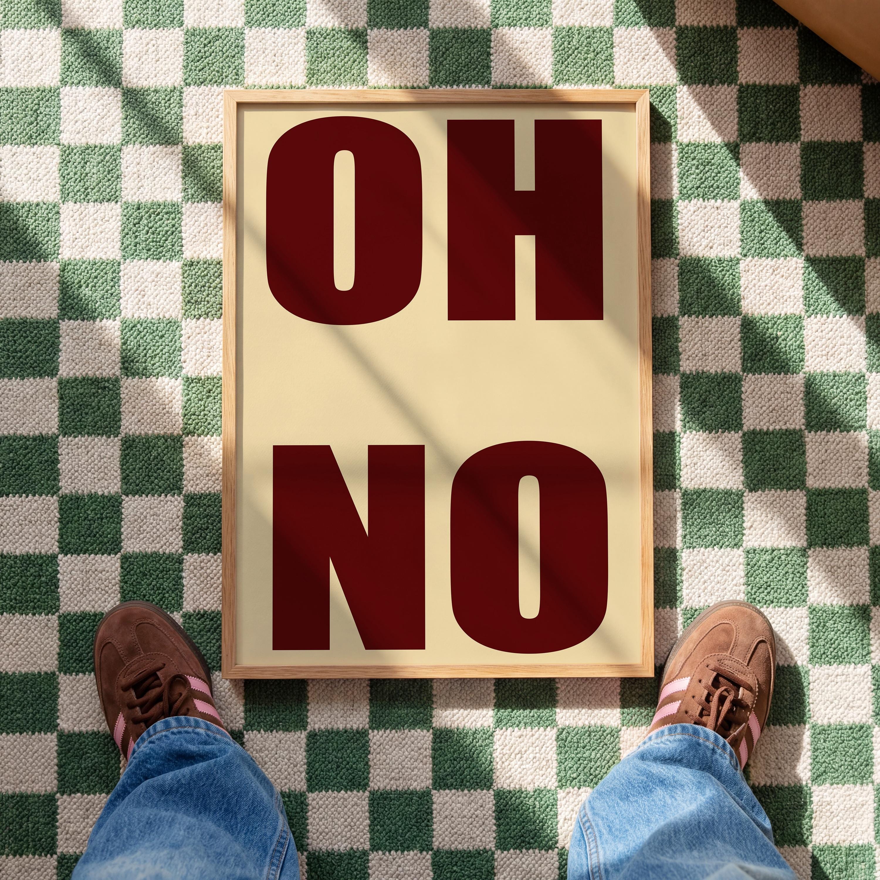 OH NO Typography Art Print for Bold Modern Wall Decor