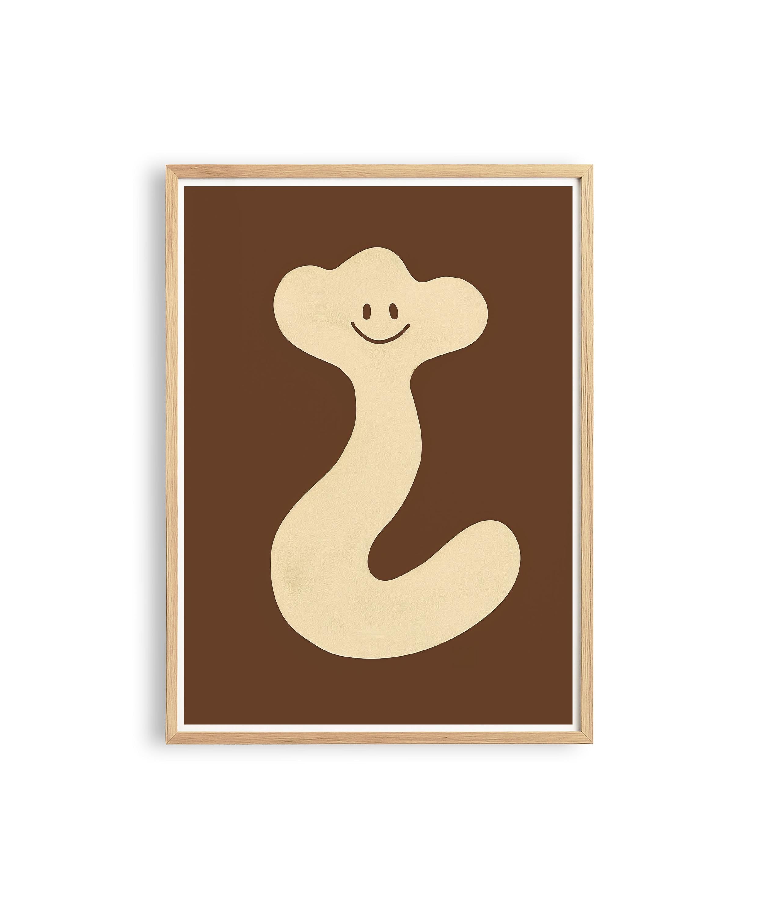 Cute Abstract Character Art Print for Playful Modern Decor