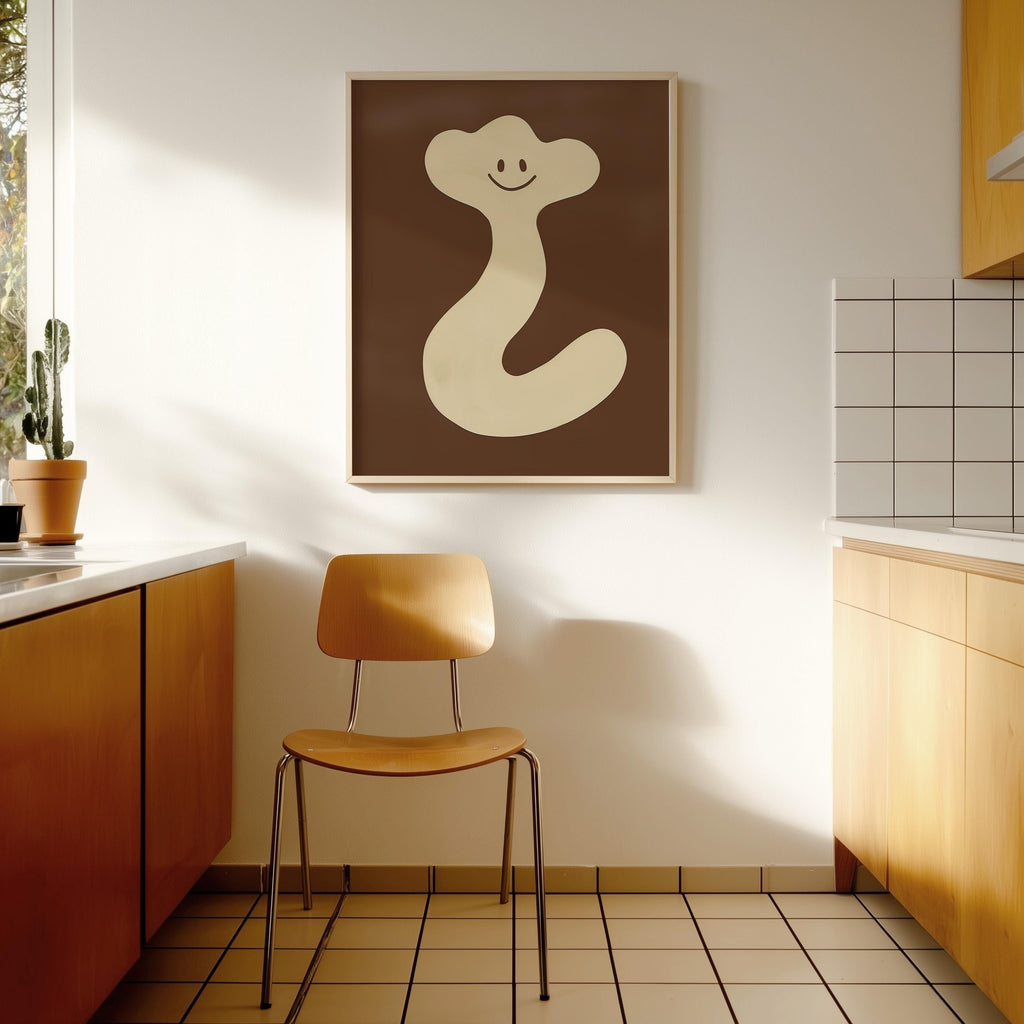 Cute Abstract Character Art Print for Playful Modern Decor