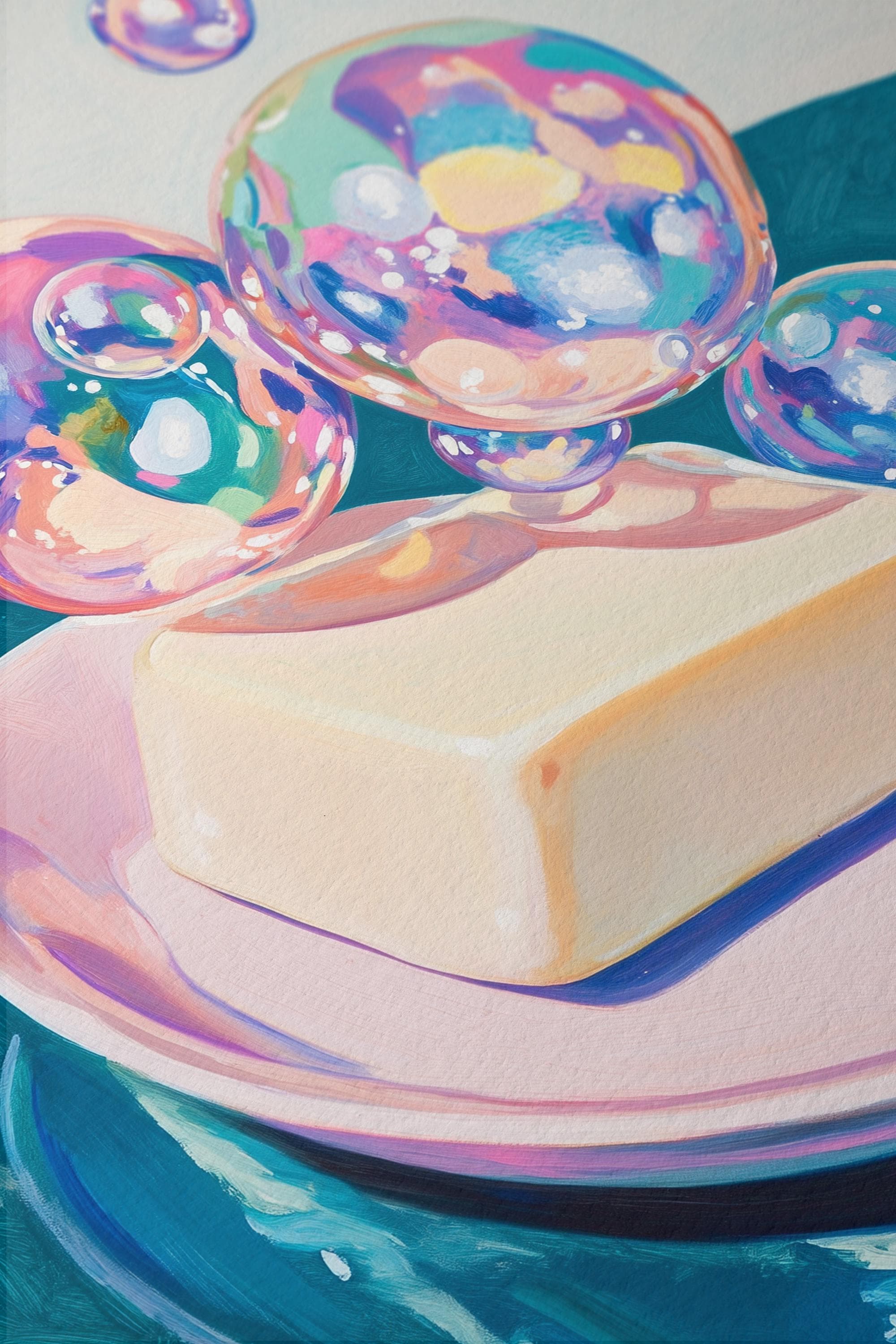 Butter and Bubbles Art Print for Colorful Kitchen Decor