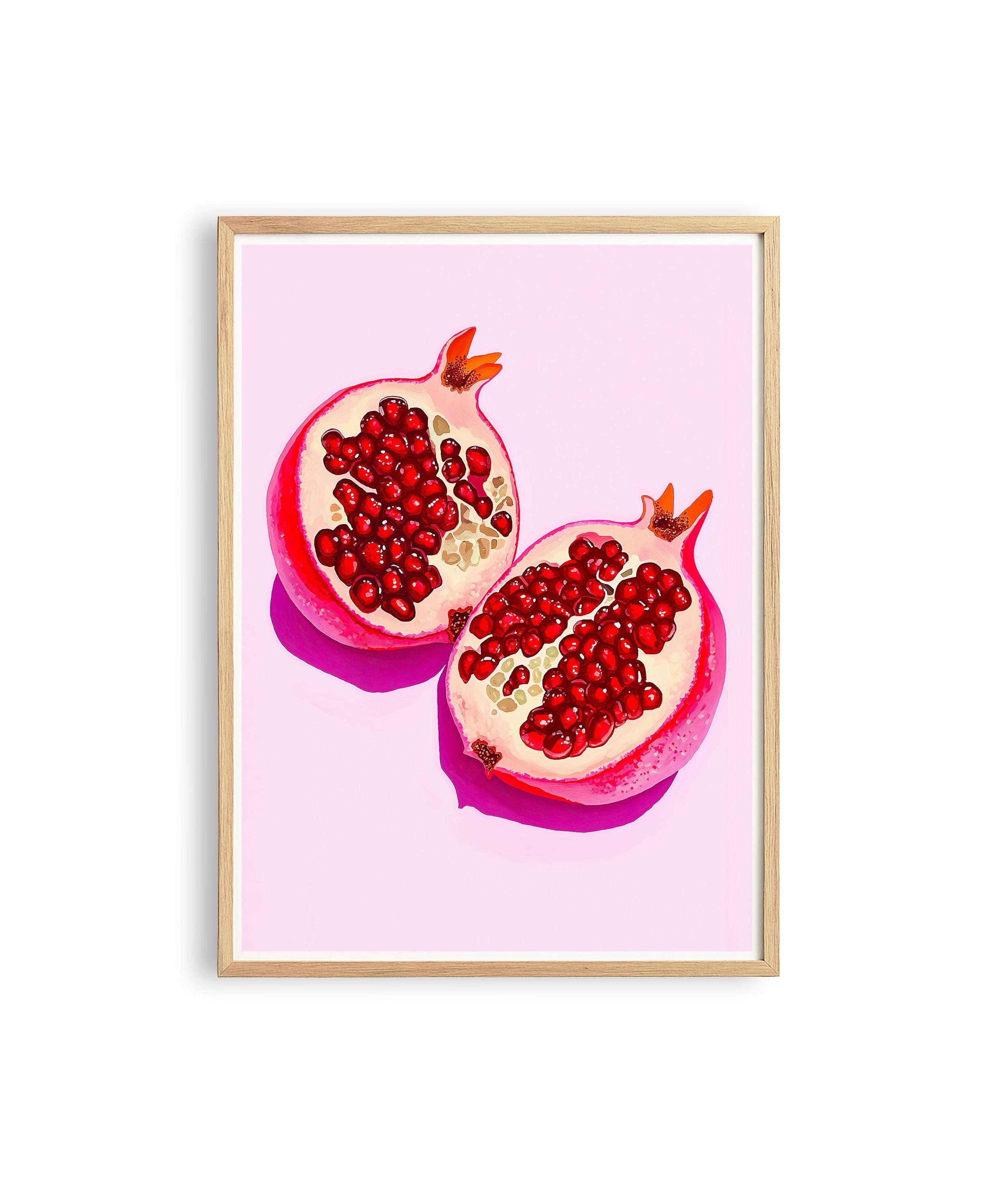 Pomegranate Art Print for Colorful Kitchen Decor