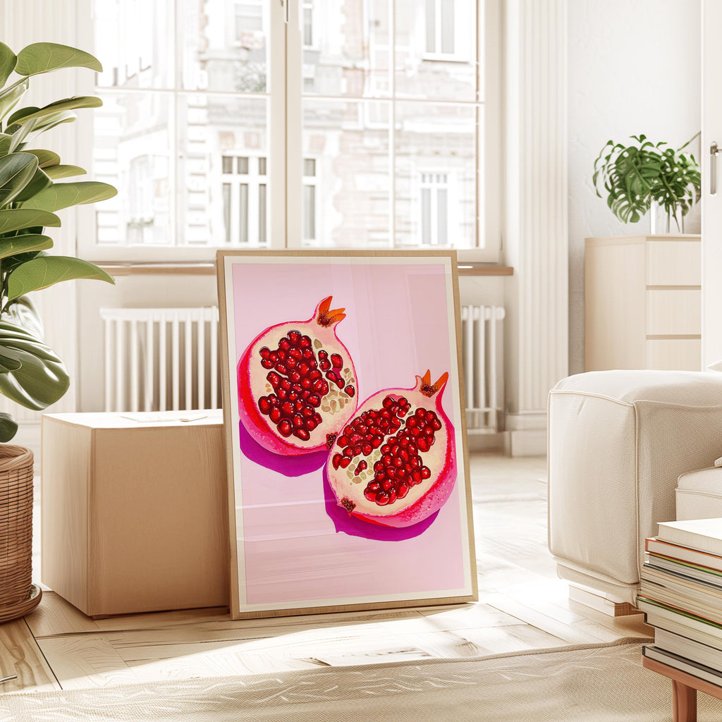 Pomegranate Art Print for Colorful Kitchen Decor