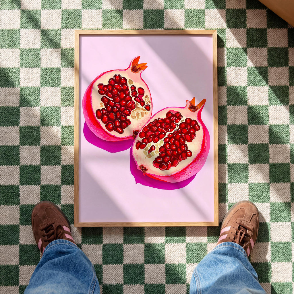 Pomegranate Art Print for Colorful Kitchen Decor