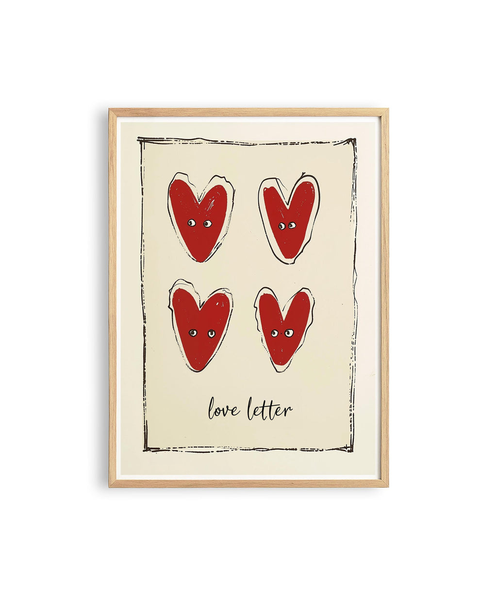 Love Letter Heart Art Print for Romantic Wall Decor