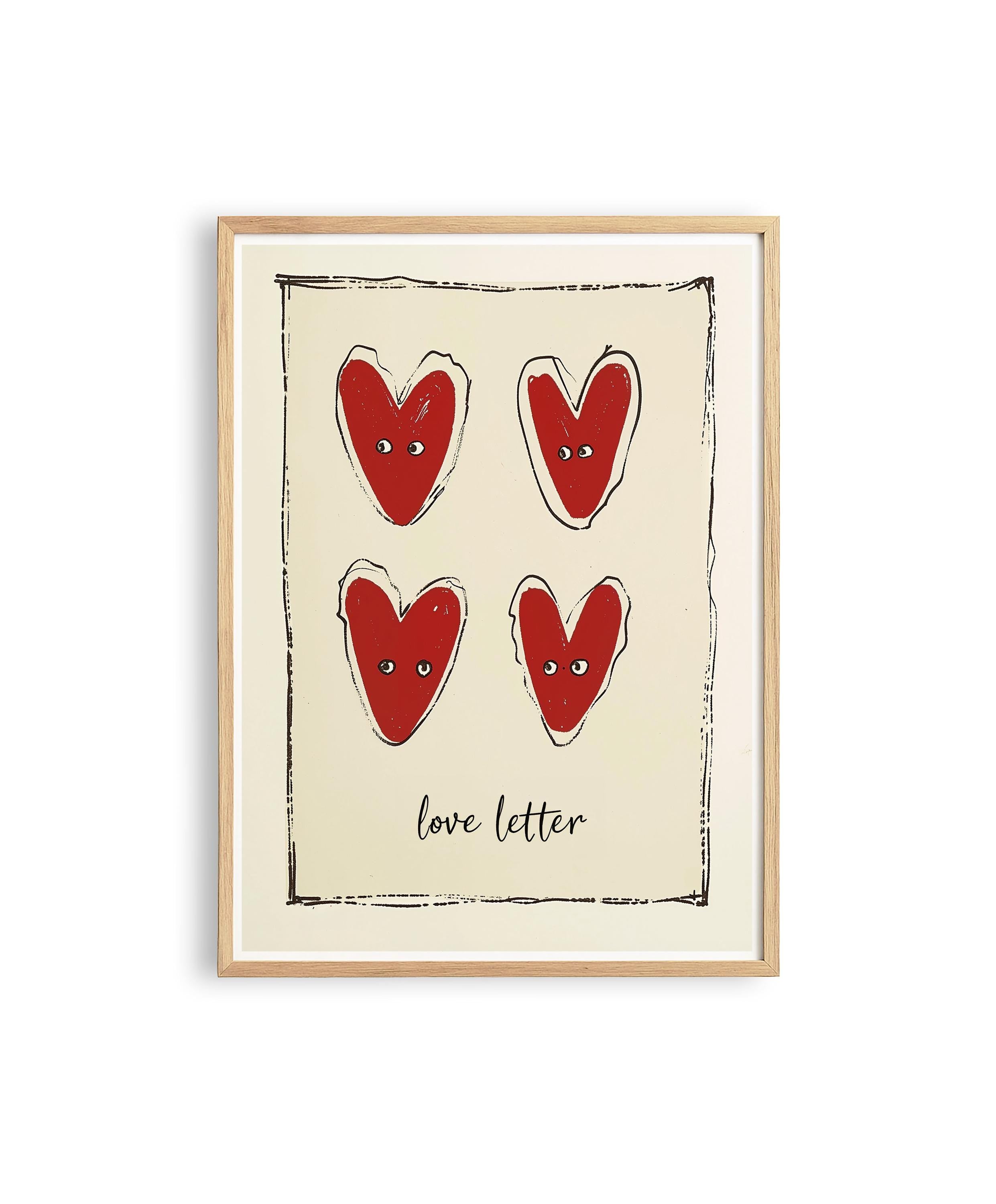 Love Letter Heart Art Print for Romantic Wall Decor