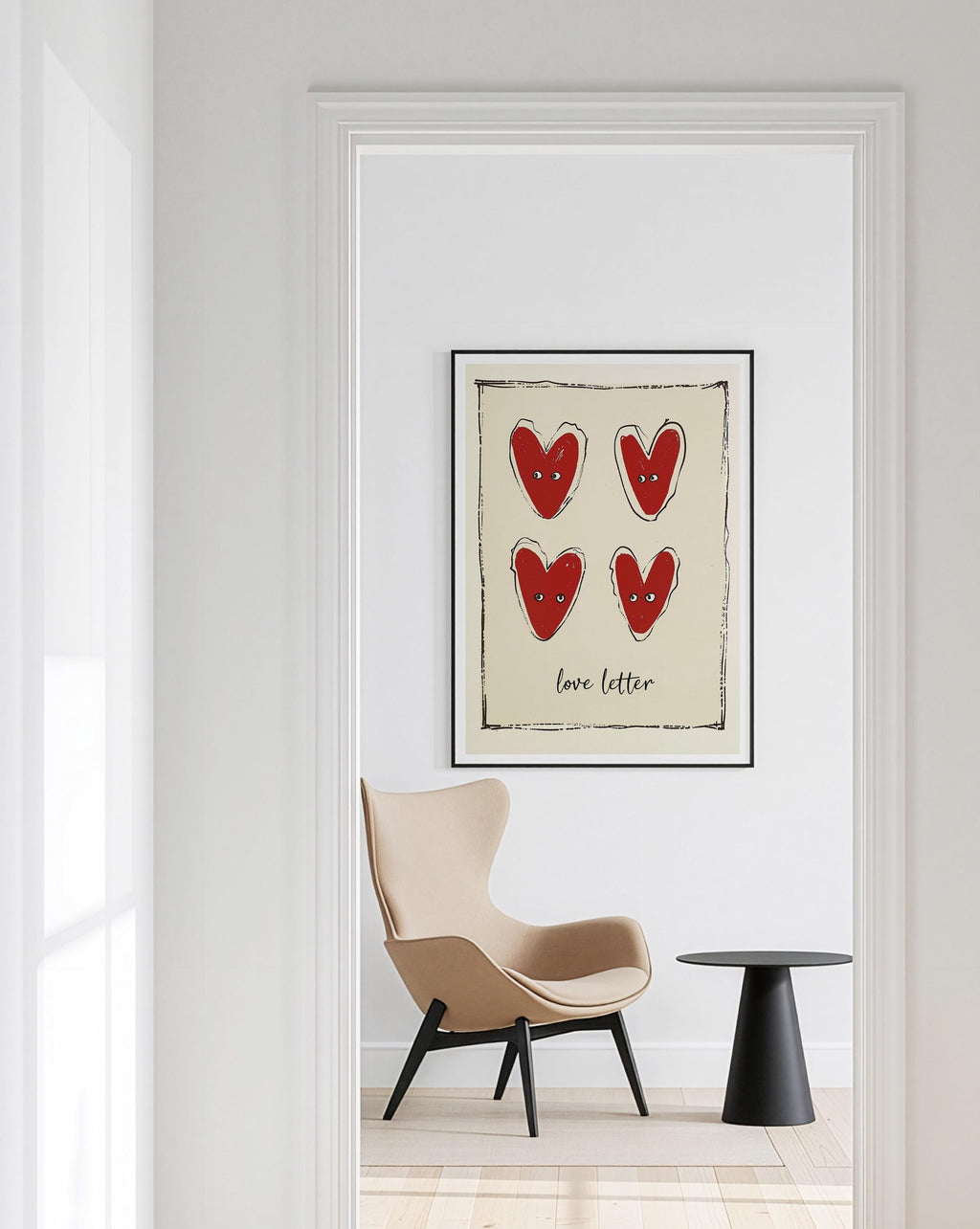 Love Letter Heart Art Print for Romantic Wall Decor