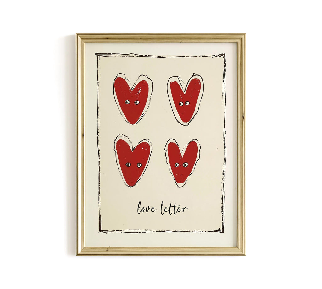 Love Letter Heart Art Print for Romantic Wall Decor
