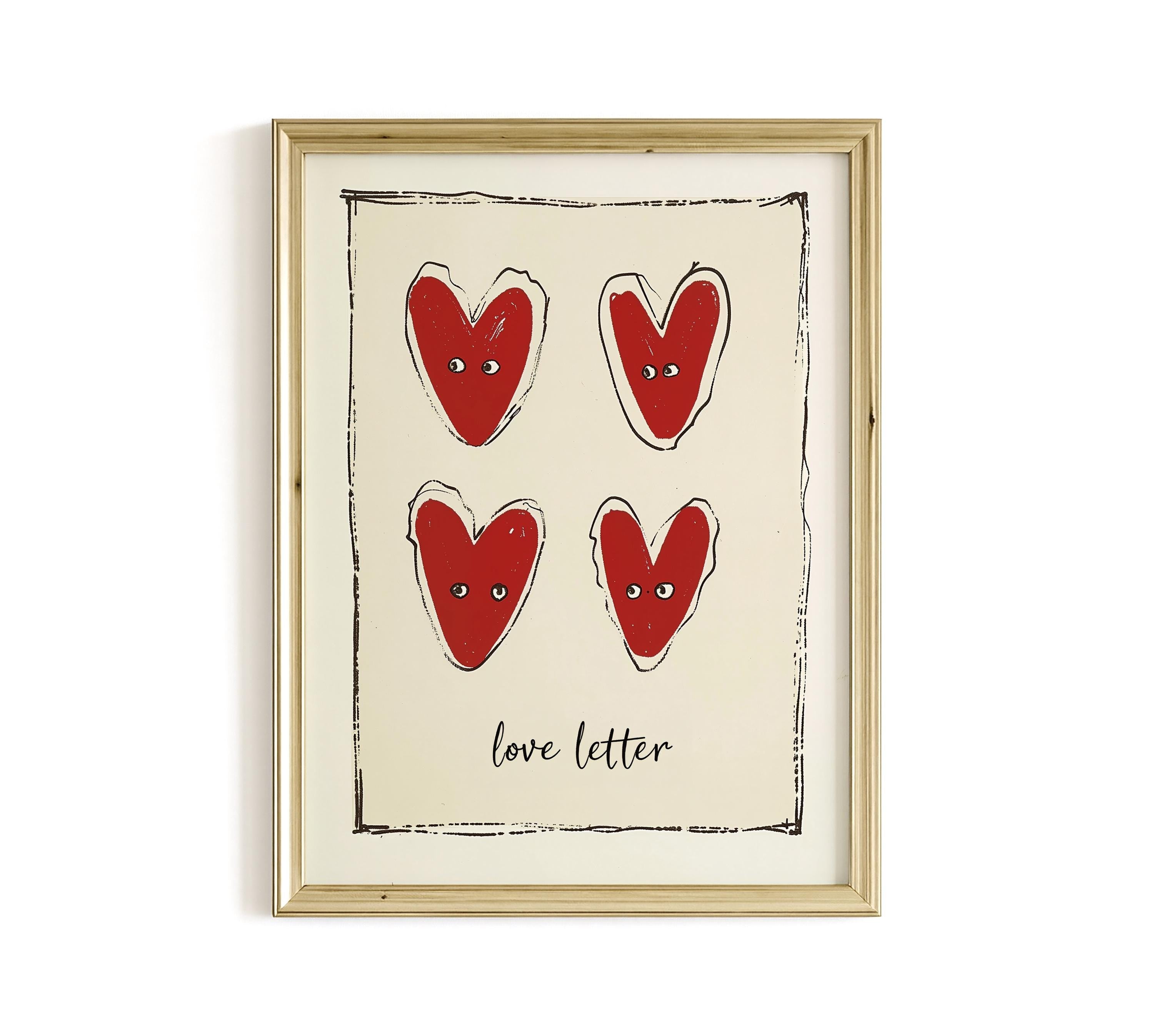 Love Letter Heart Art Print for Romantic Wall Decor