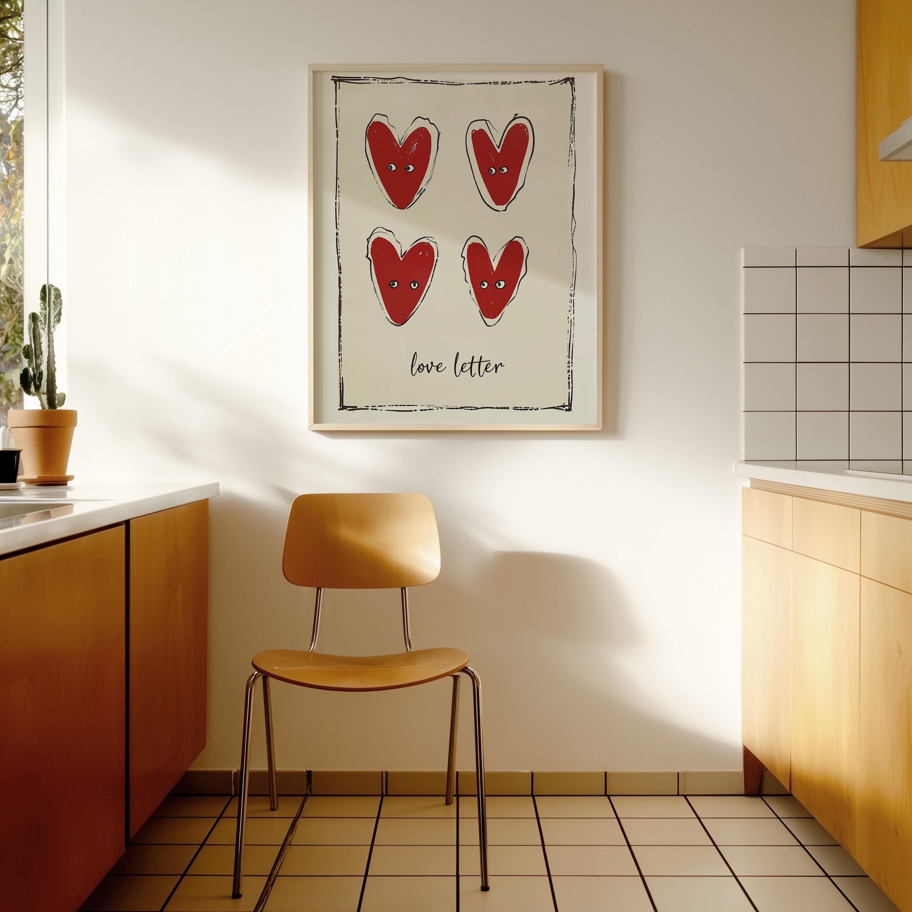 Love Letter Heart Art Print for Romantic Wall Decor