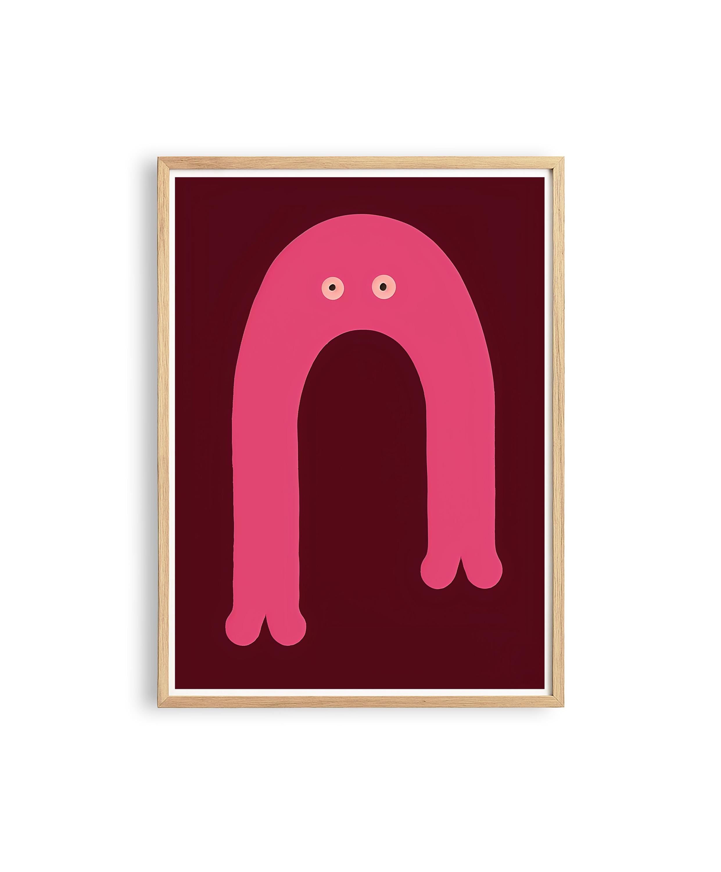 Pink Arch Character Art Print for Playful Kids Room Decor