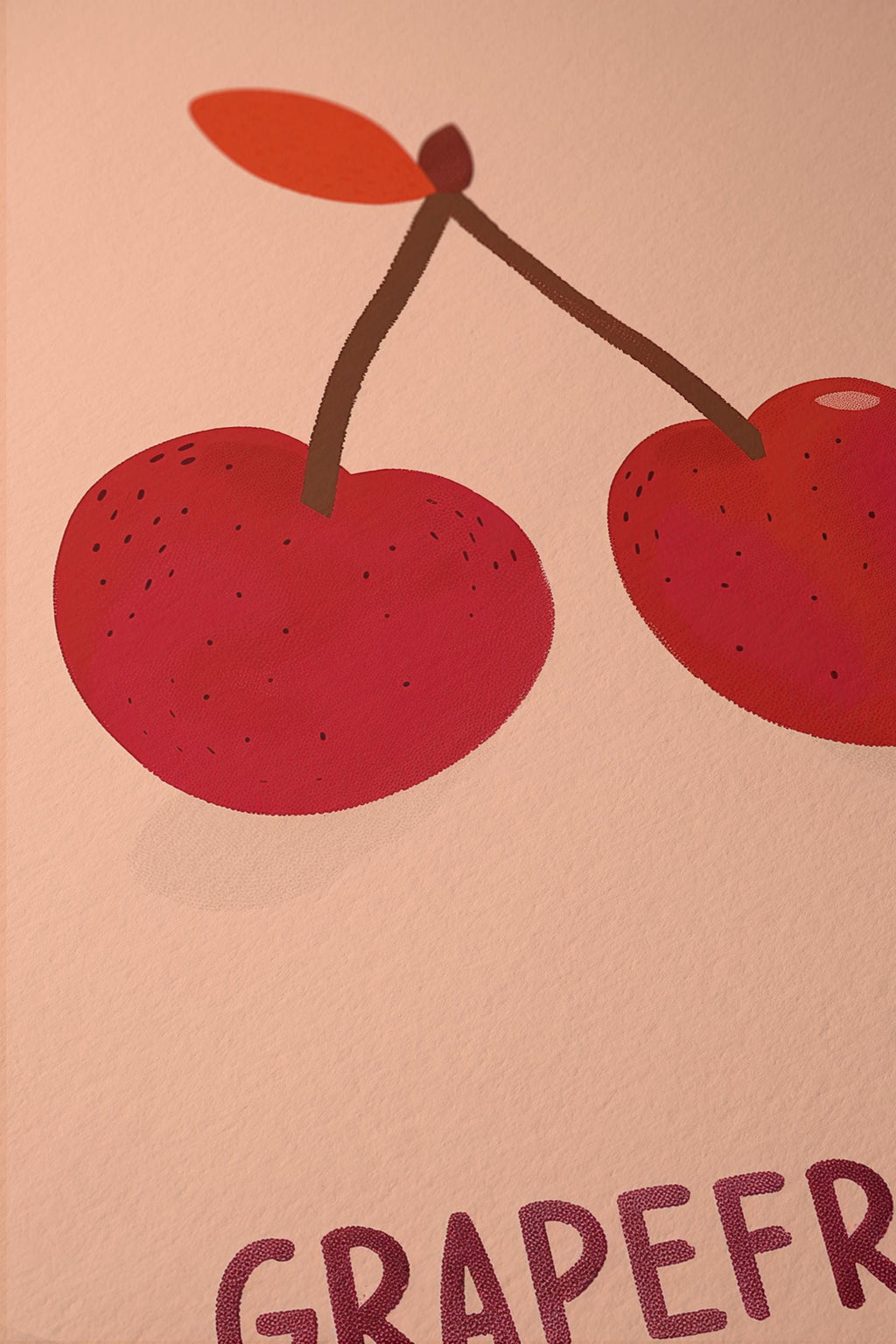 Cherry Fruit Art Print for Colorful Kitchen Decor