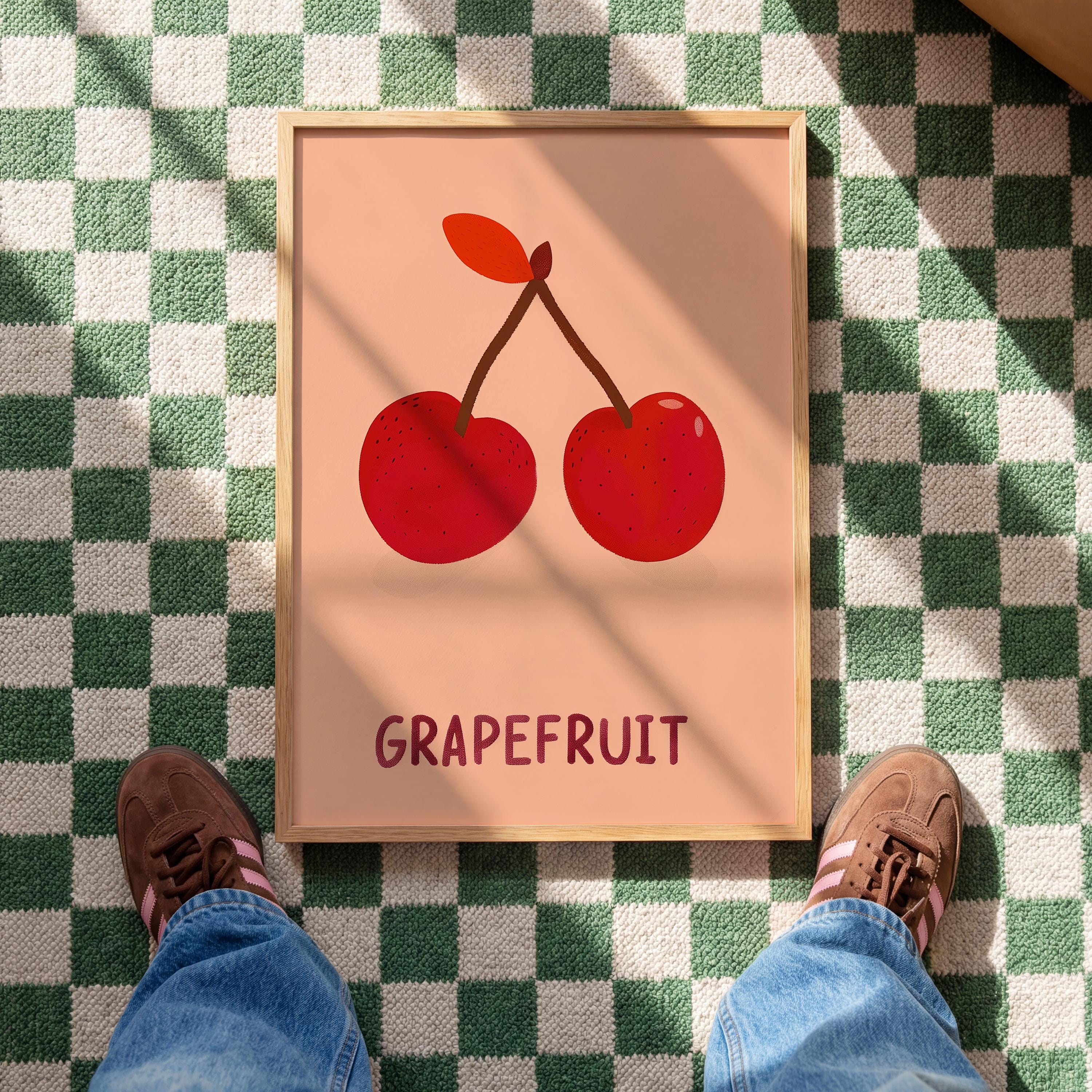 Cherry Fruit Art Print for Colorful Kitchen Decor
