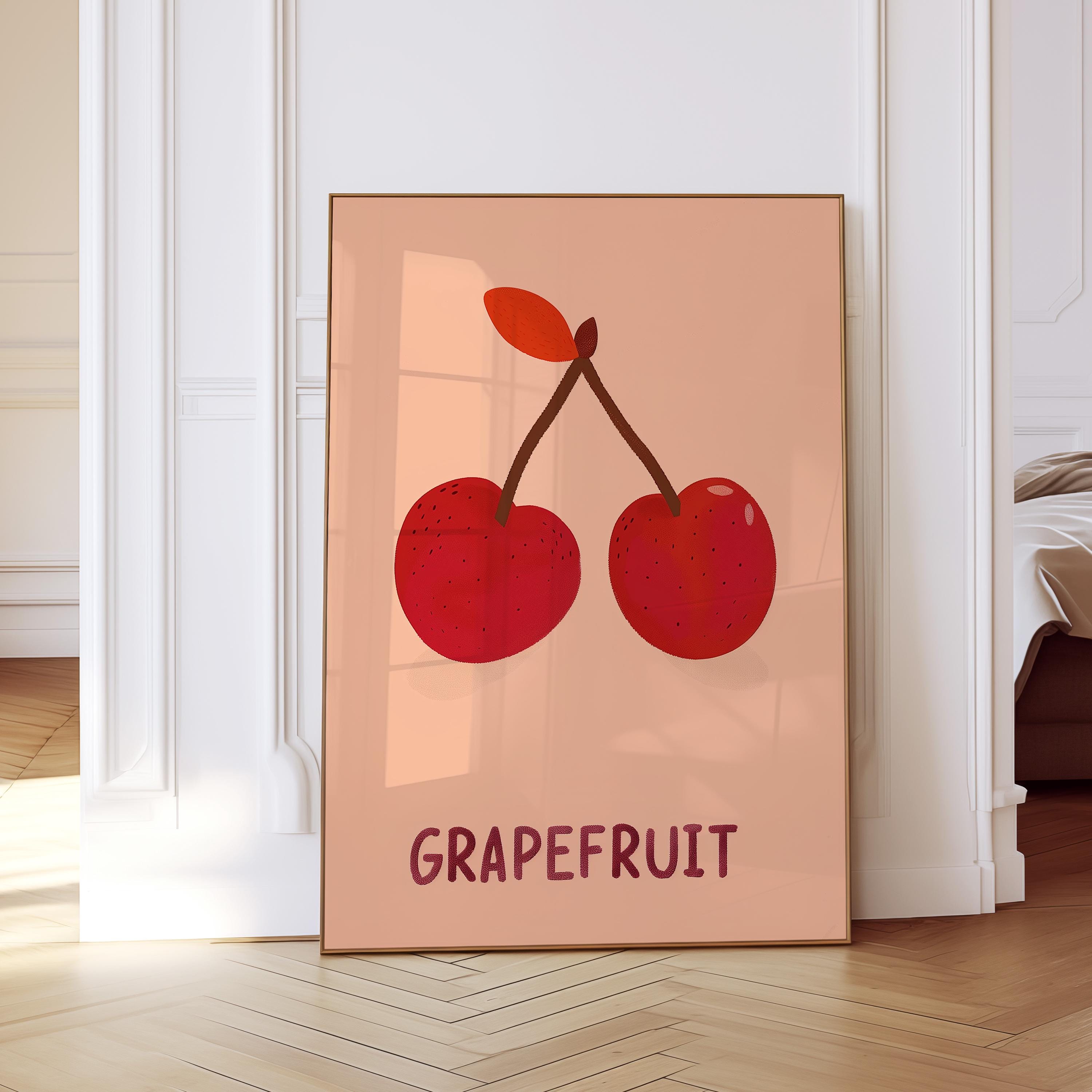 Cherry Fruit Art Print for Colorful Kitchen Decor