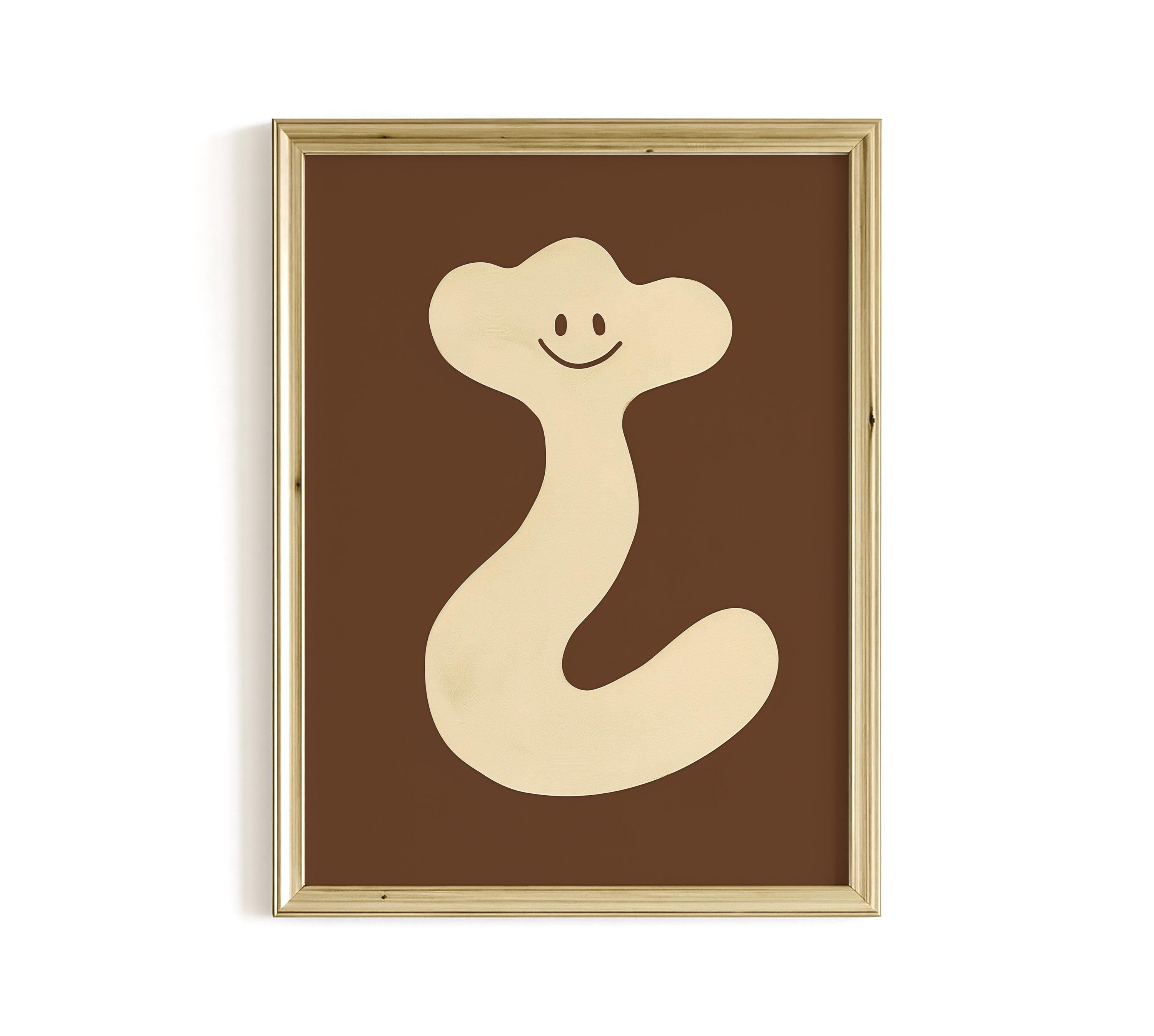 Cute Abstract Character Art Print for Playful Modern Decor