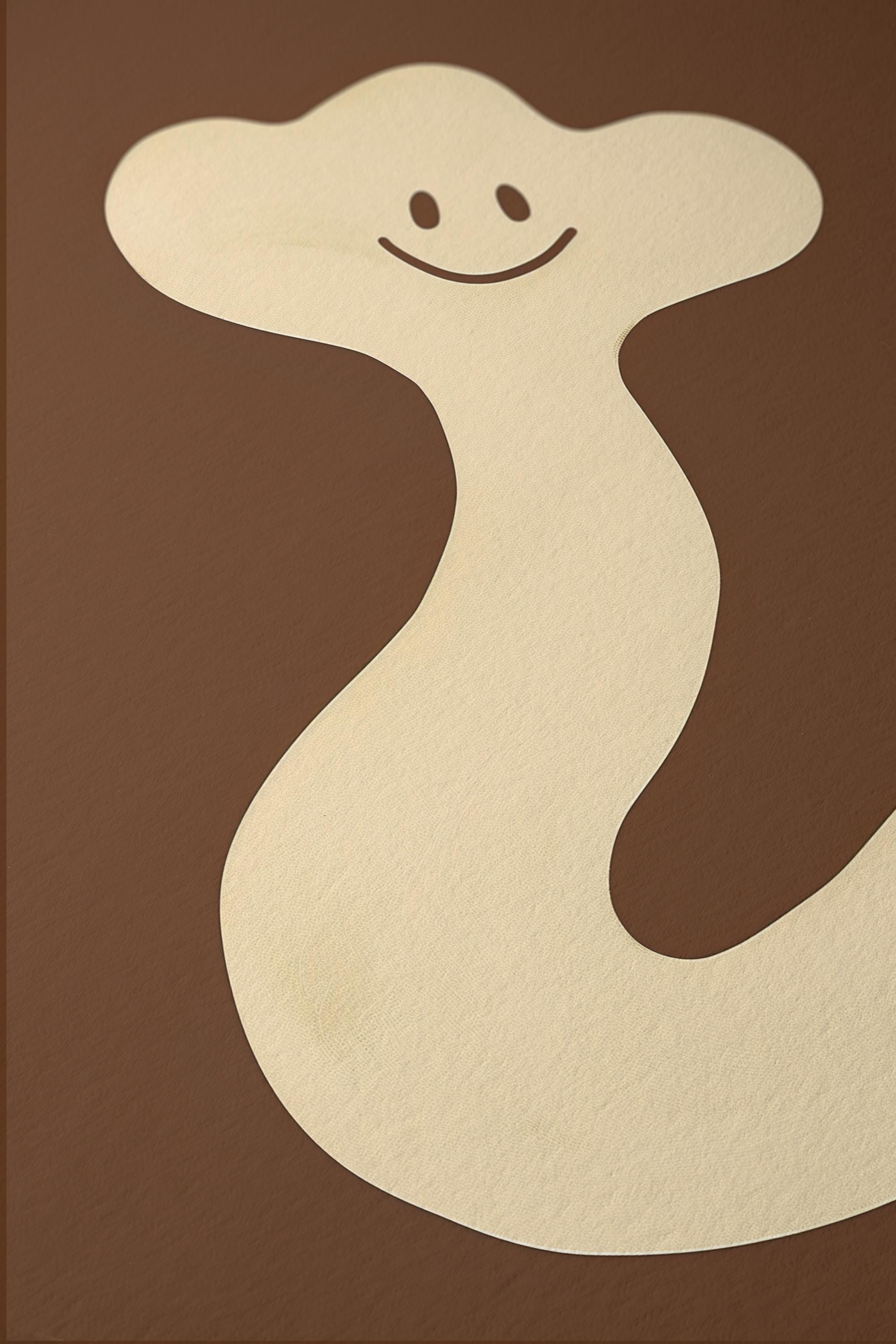 Cute Abstract Character Art Print for Playful Modern Decor